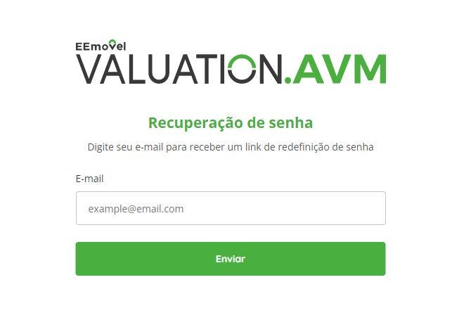 Tela de Recuperação de Senha