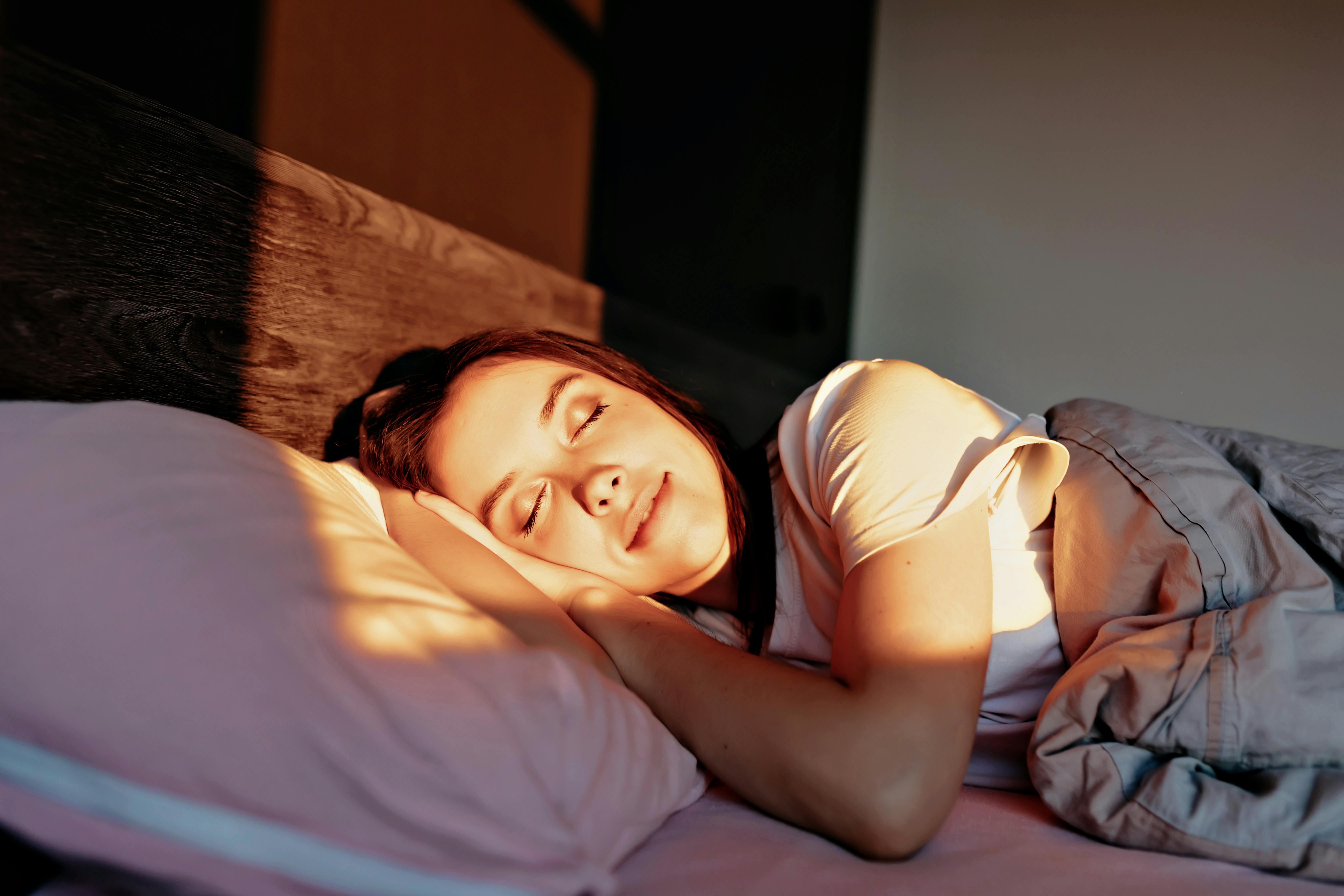 white female sleeping peacefully 