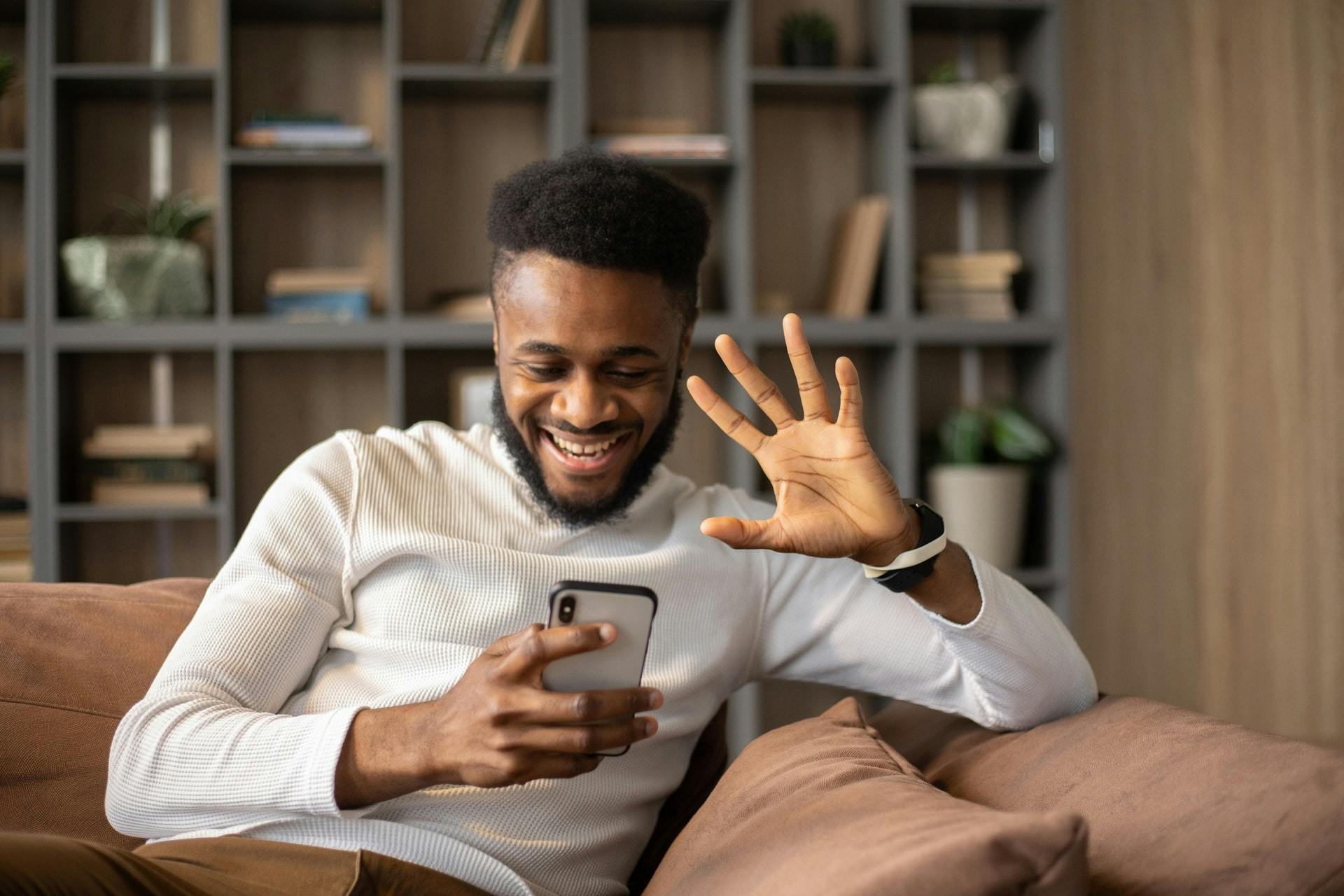 Man receiving online mental health treatment in NYC via teletherapy