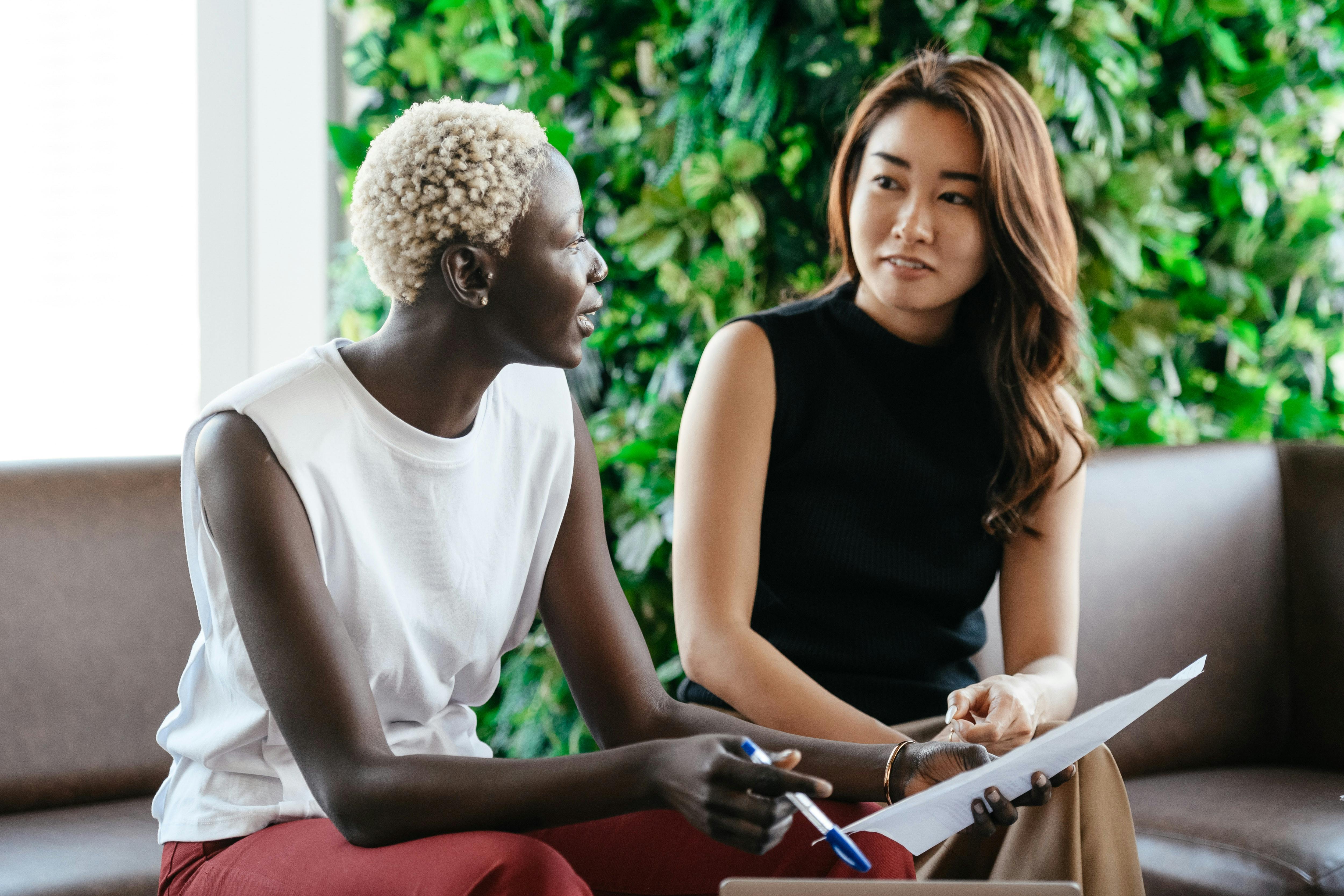 two women having a conversation