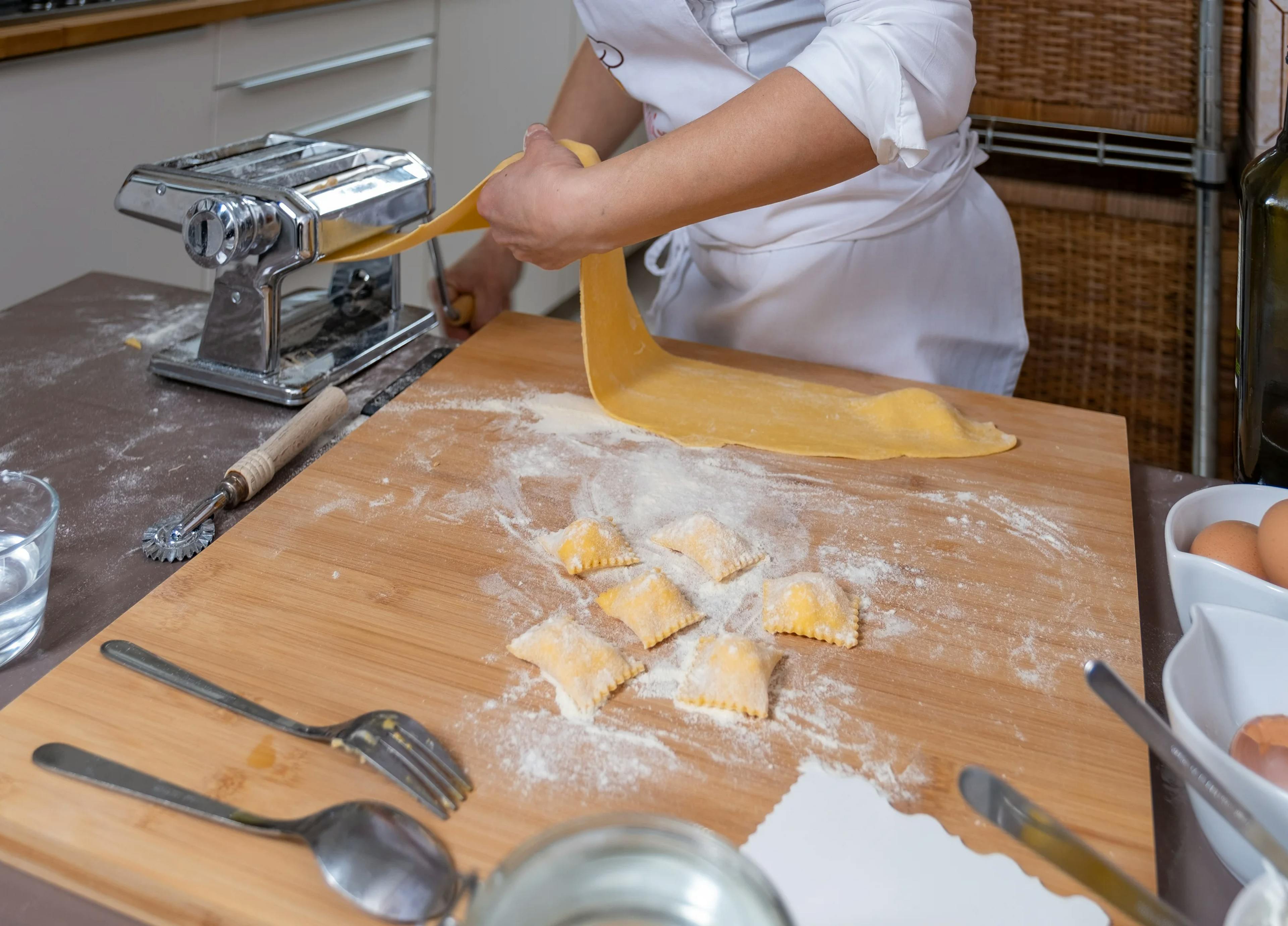 Cesarina making ravioli