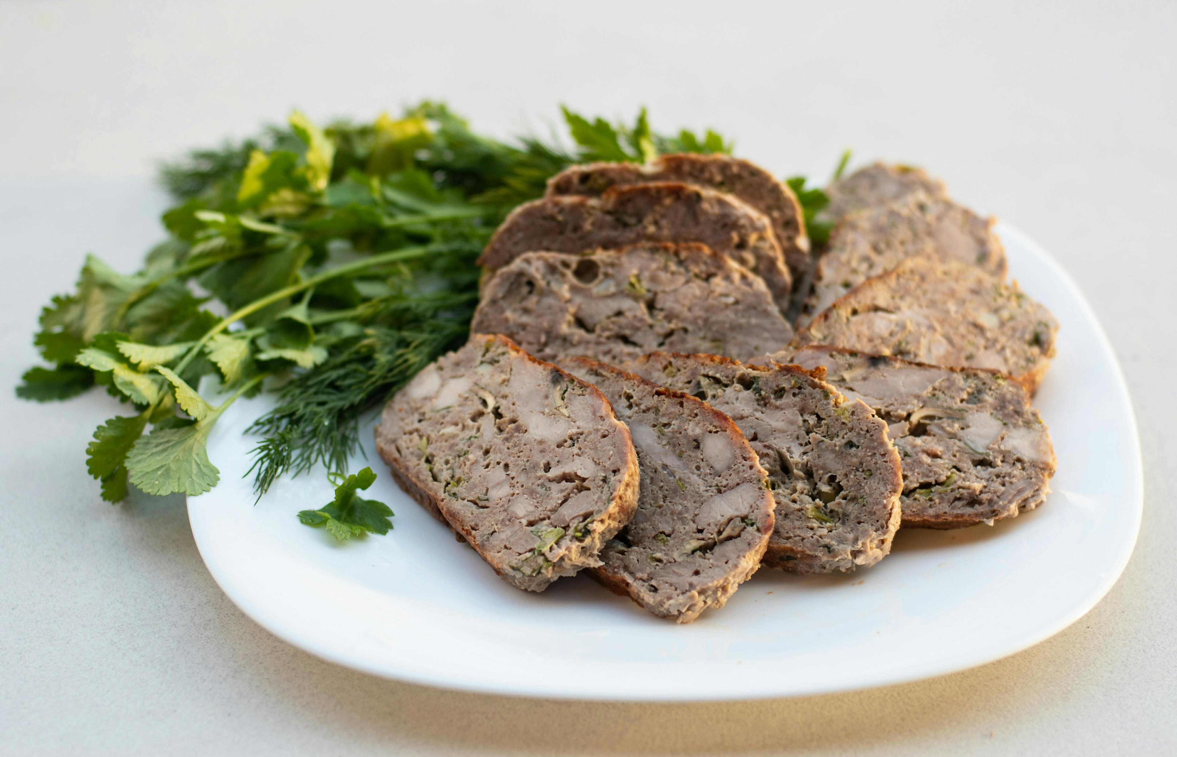 steamed meatloaf on a dish