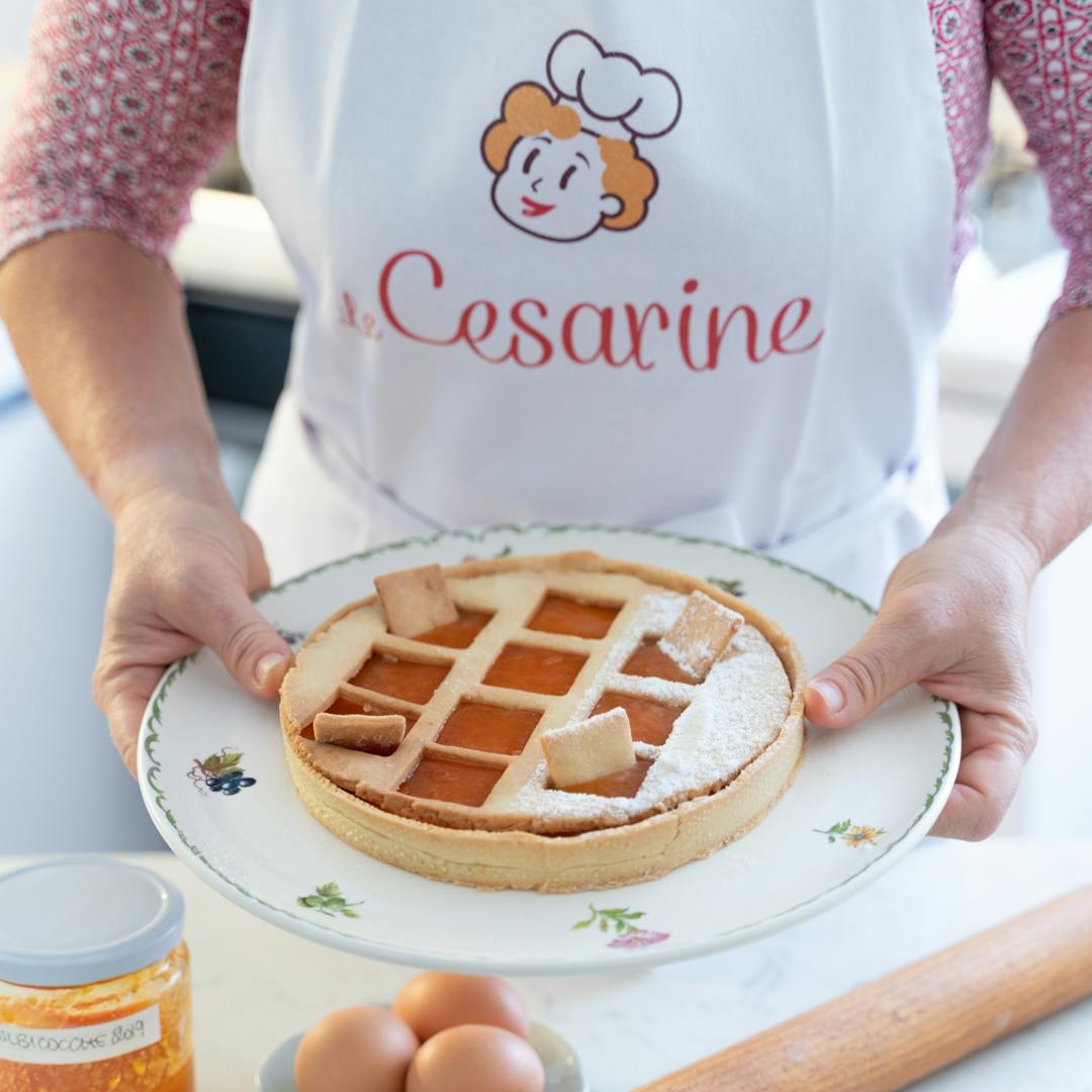 Cesarina holding a tart