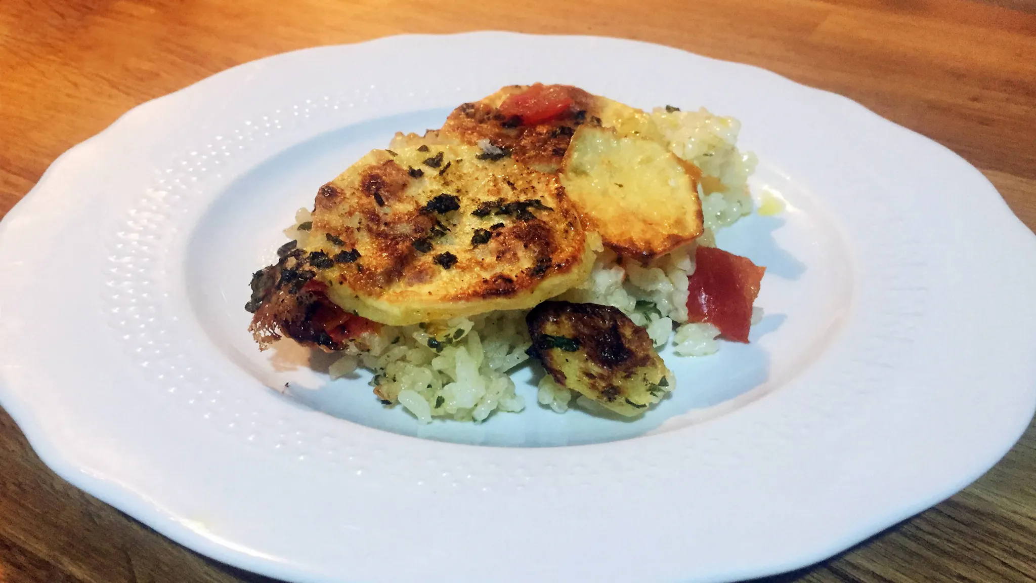 Tiella riso patate e cozze, foto di piatto, Cesarina Anna