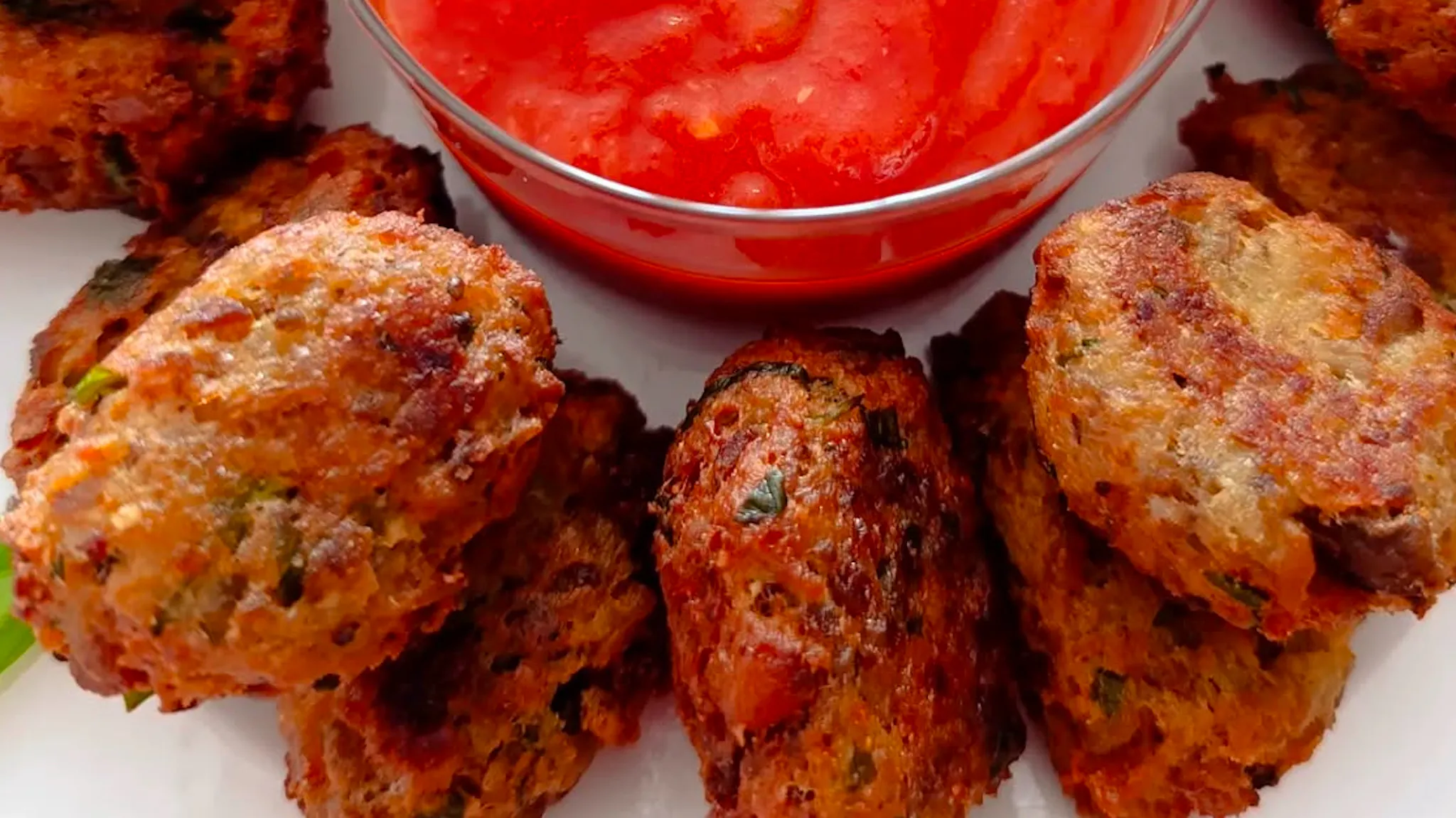 Eggplant meatballs with tomato sauce