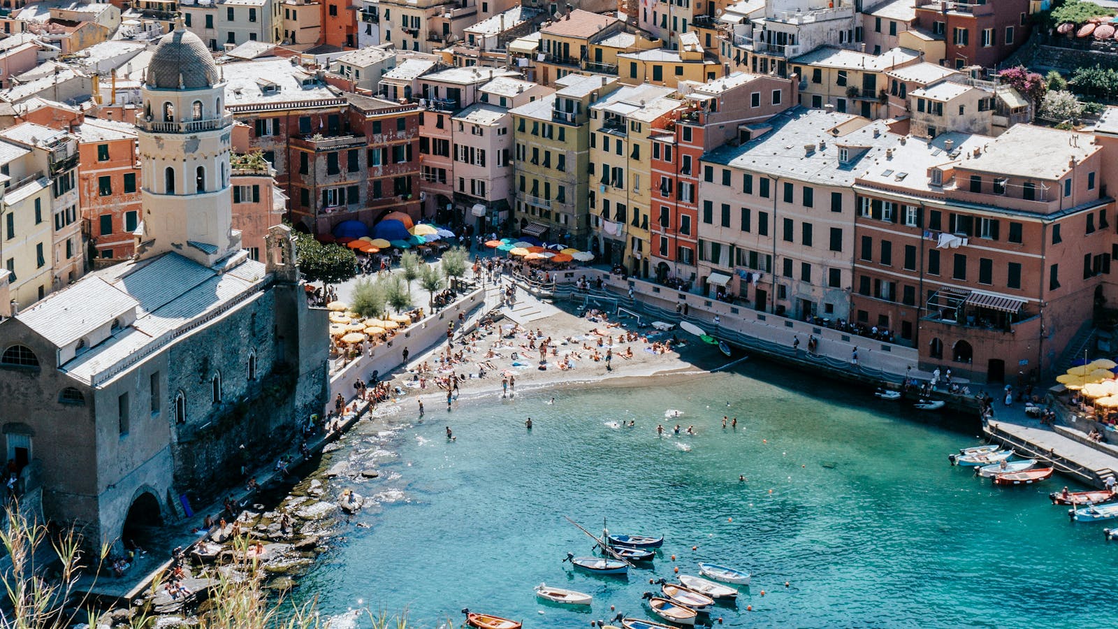 Vernazza, sea, boats, Liguria, Cinque Terre