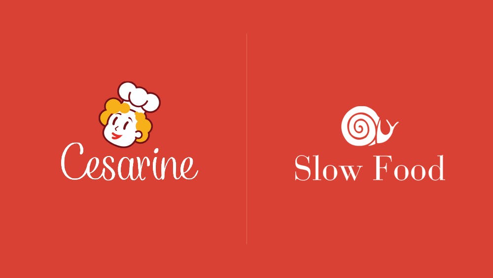Immagine con logo Cesarine e Slow Food