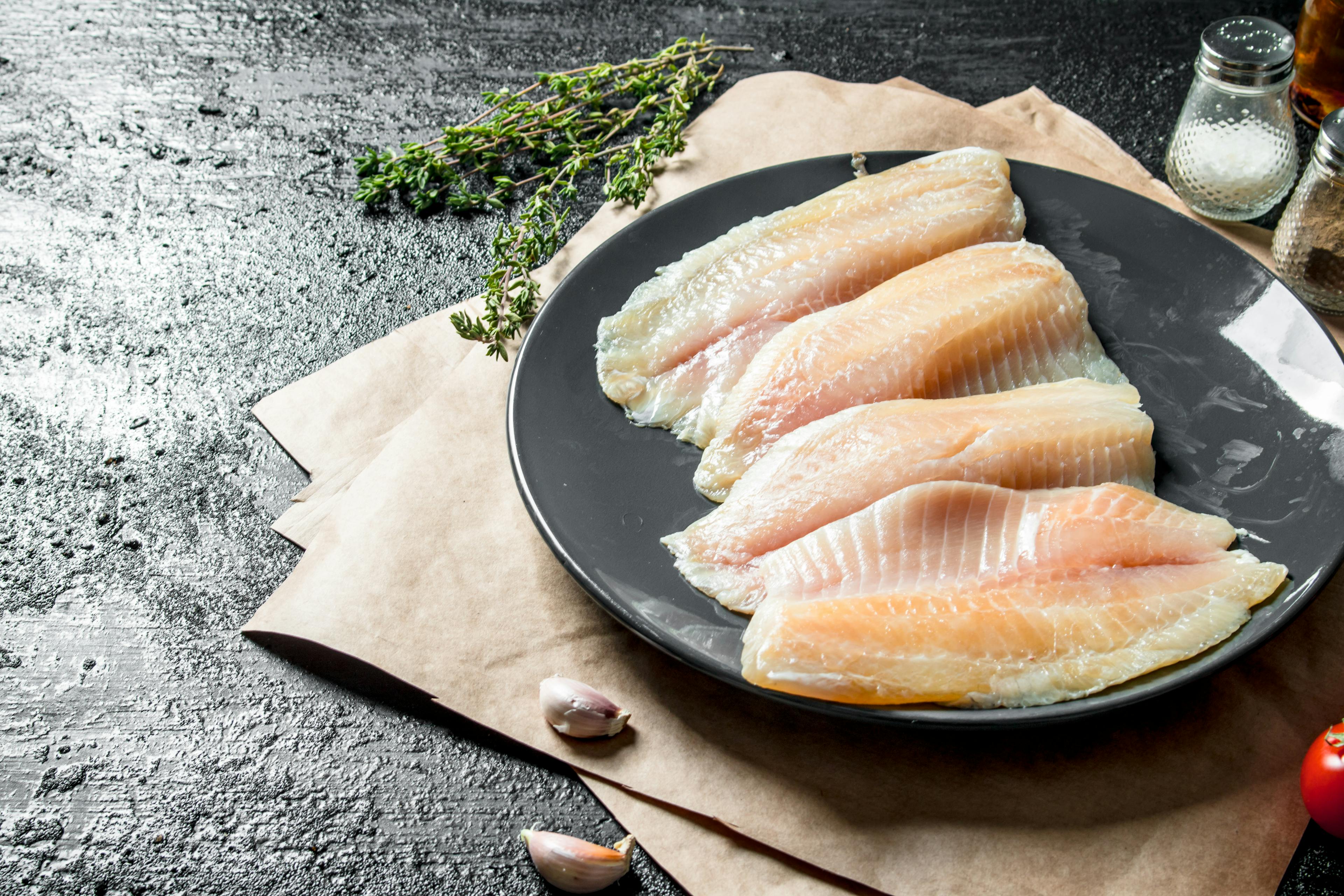 Fish fillets on a plate