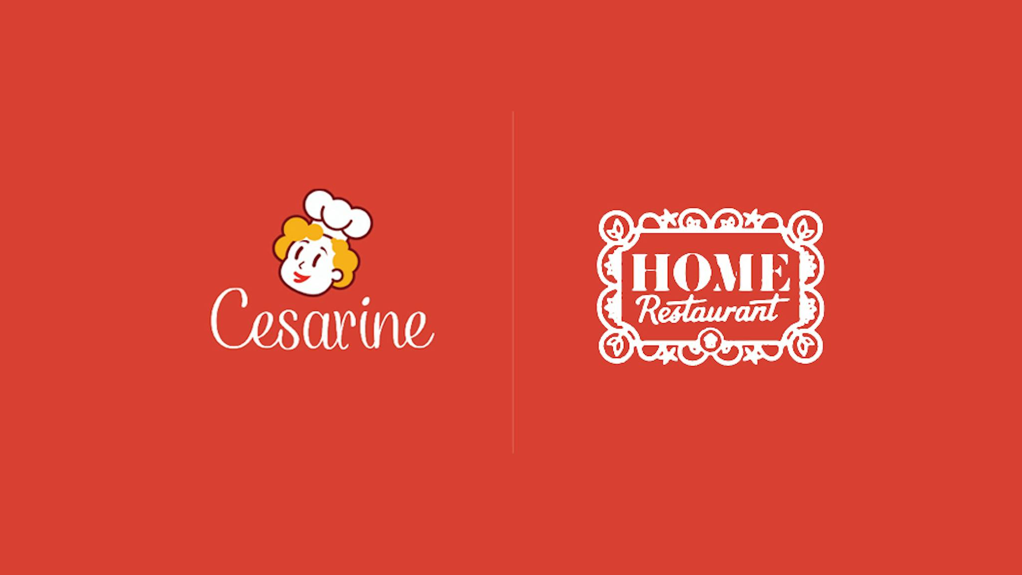 Logo Cesarine e logo programma TV Home Restaurant