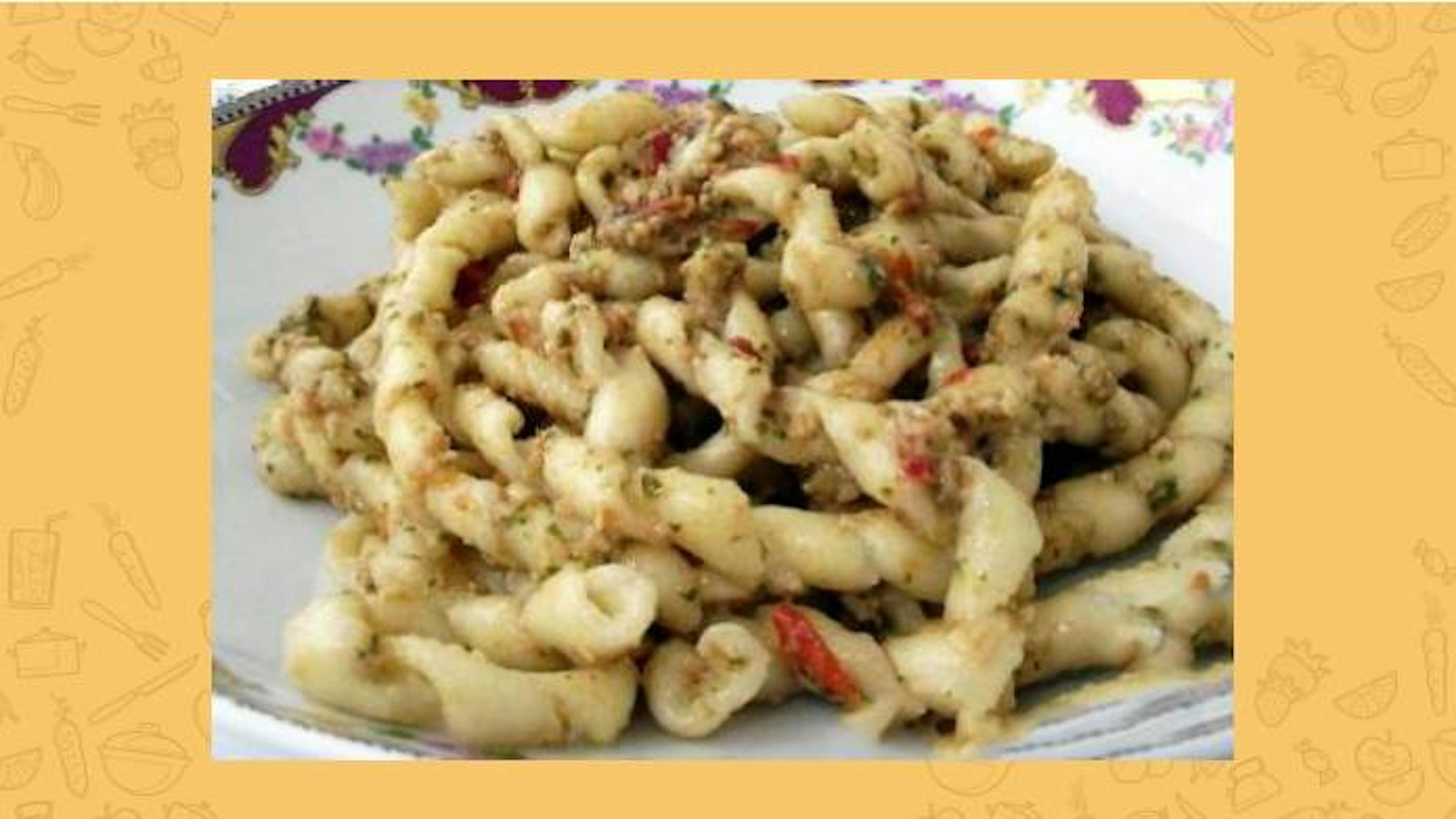 Dish of Busiate al pesto alla trapanese