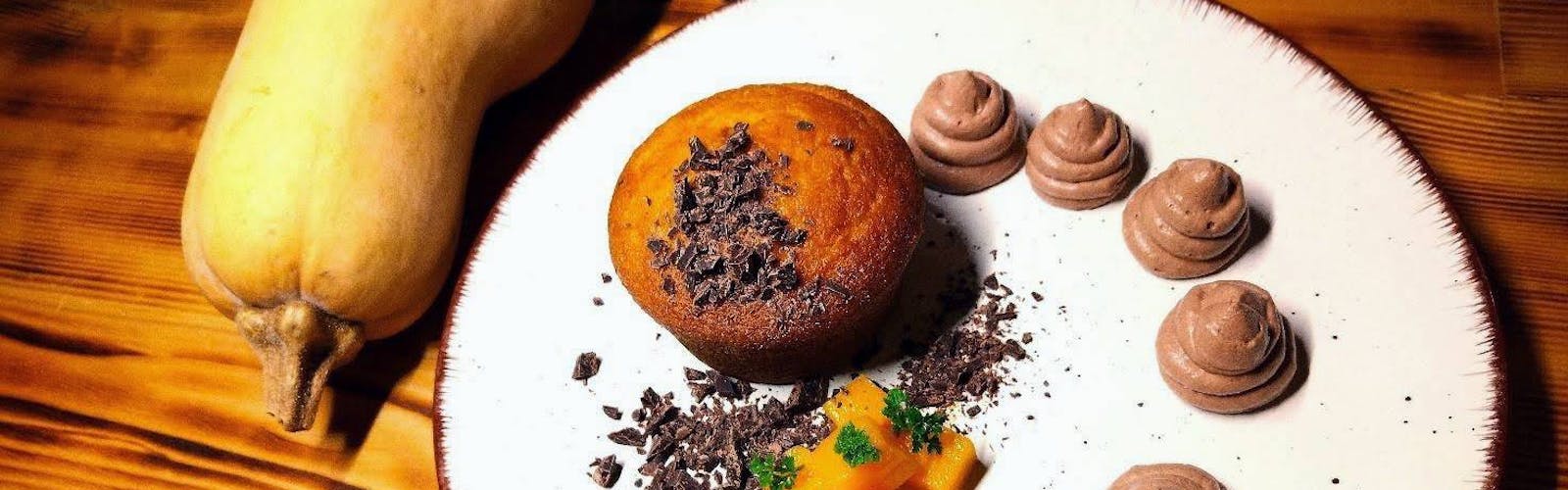 Pumpkin and chocolate muffin