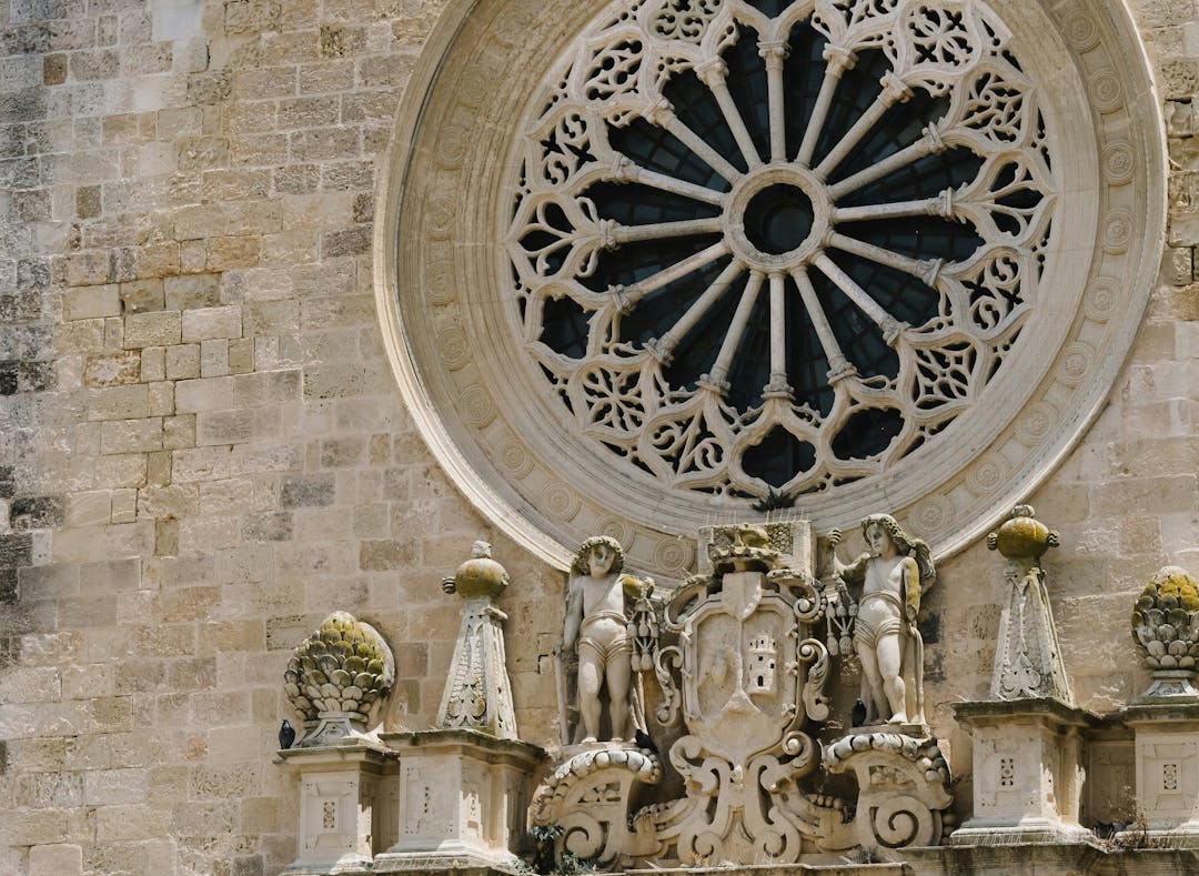 Detail of a church in Lecce, Italy