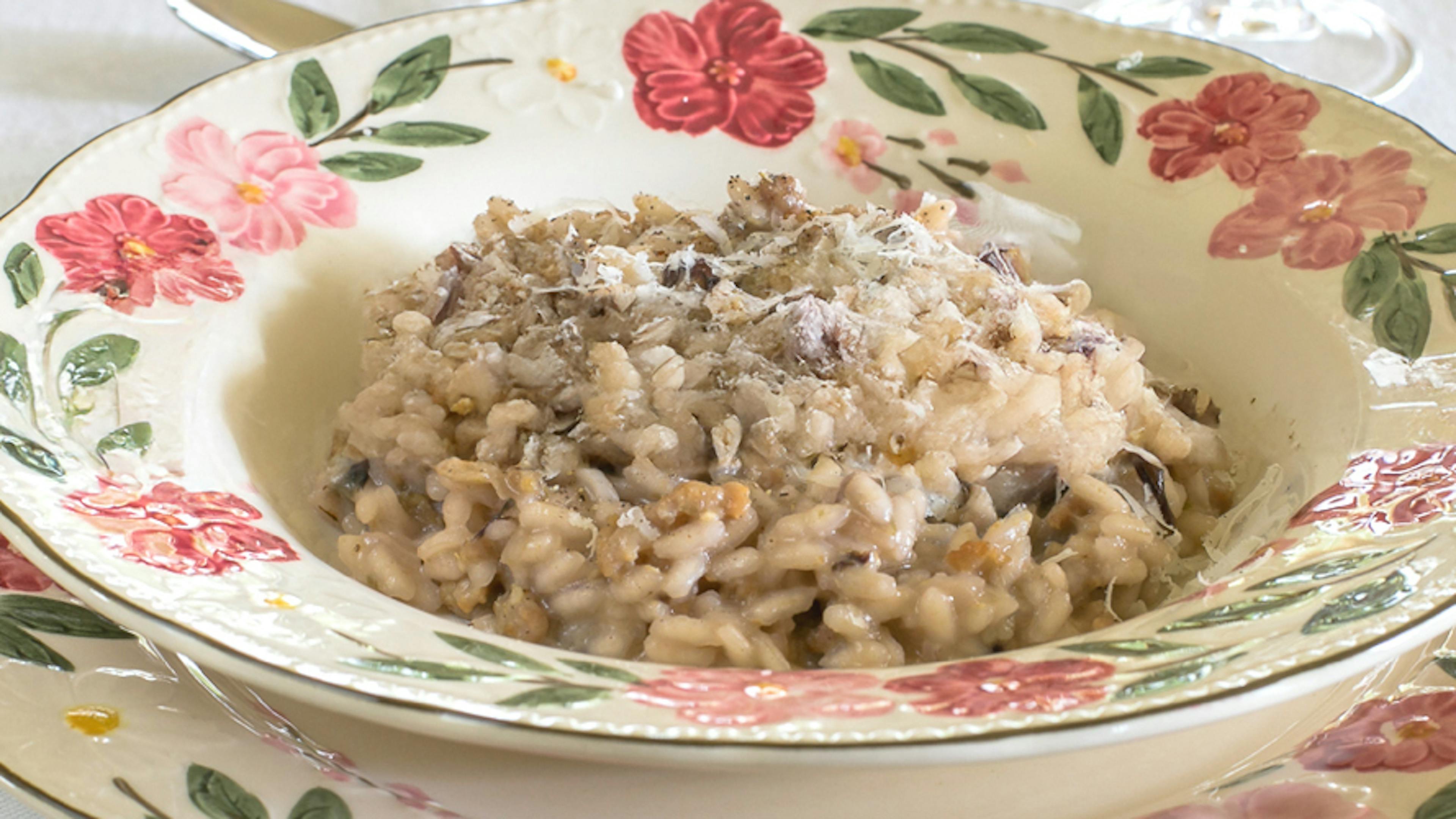 Risotto al radicchio e salsiccia