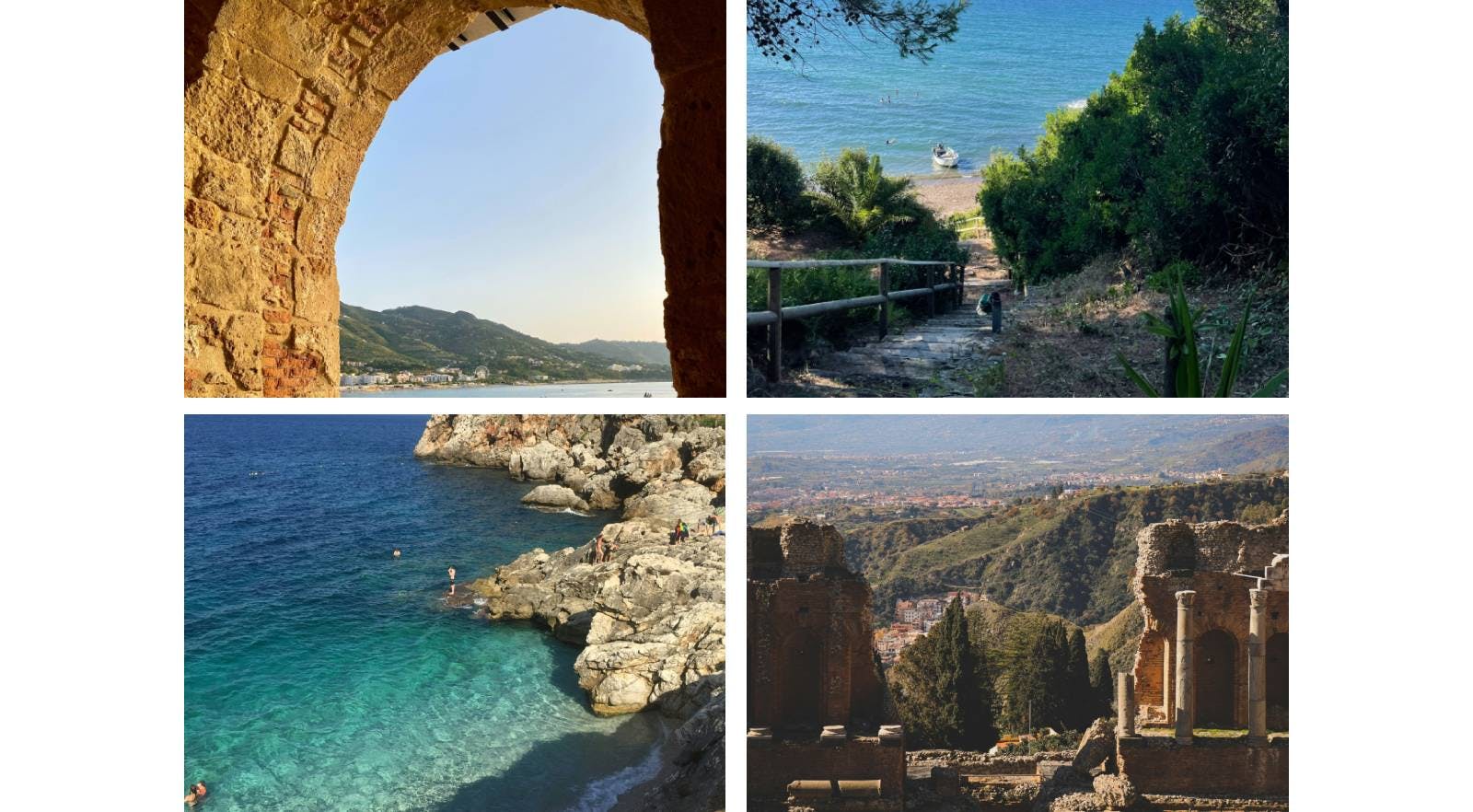 Cefalù, San Vito Lo Capo, Taormina
