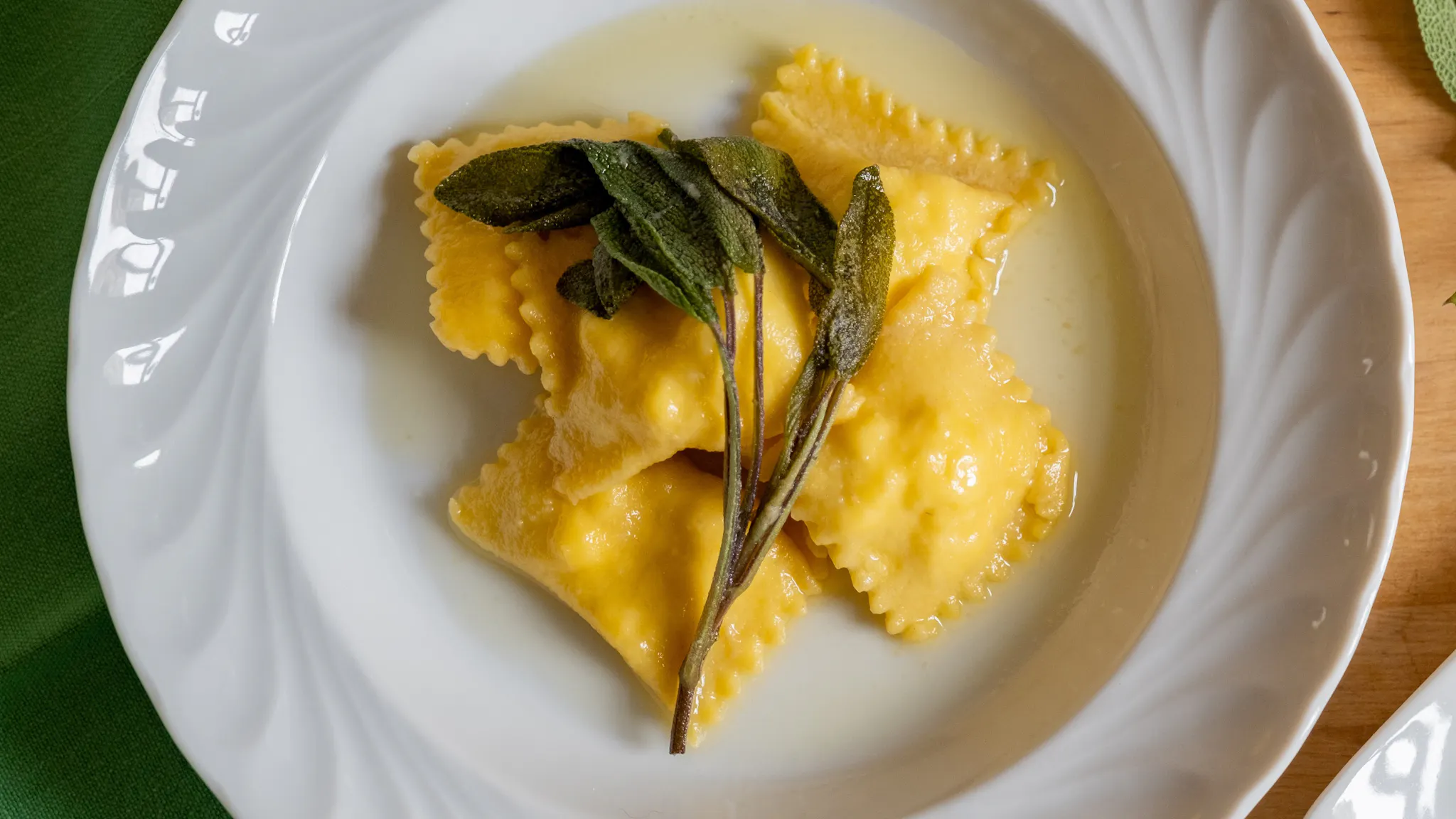 Nettle Ravioli with Butter and Sage by Cesarina Benedetta from Turin