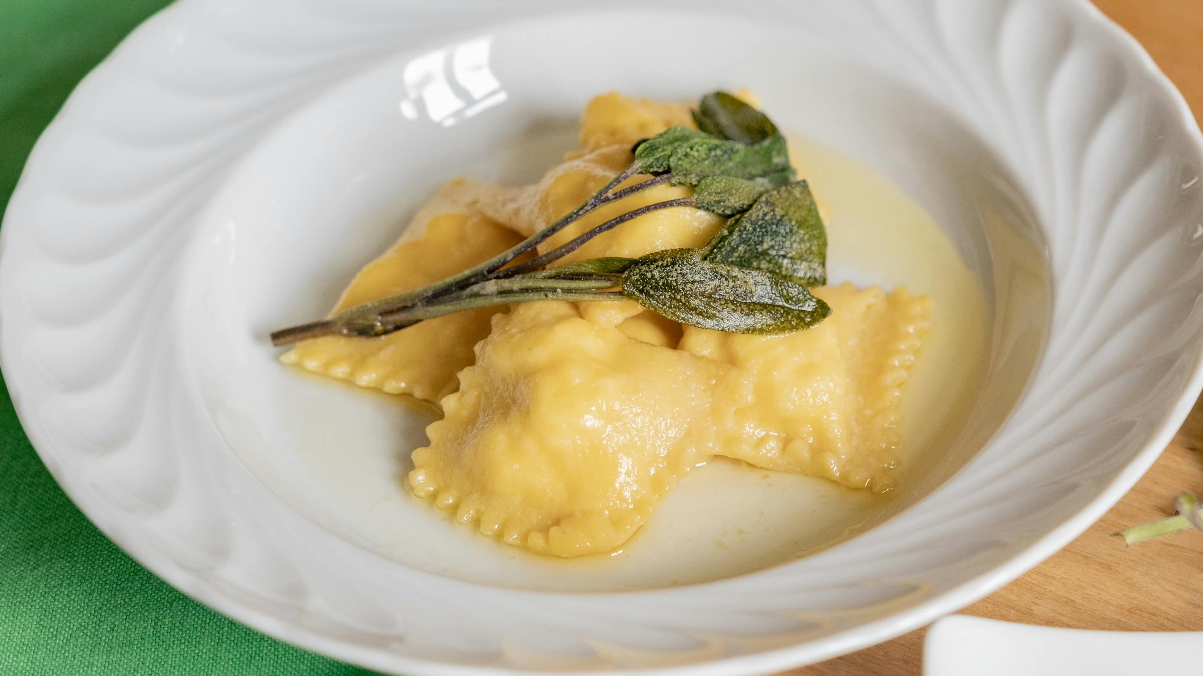 Nettle Ravioli with Butter and Sage by Cesarina Benedetta from Turin
