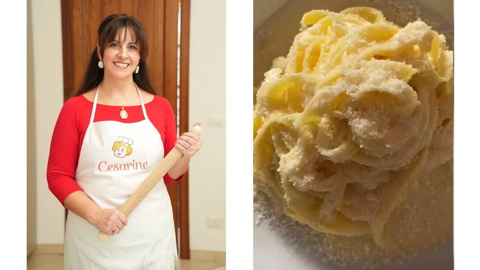 Cesarina Anna (left) and Pasta Alfredo (right)