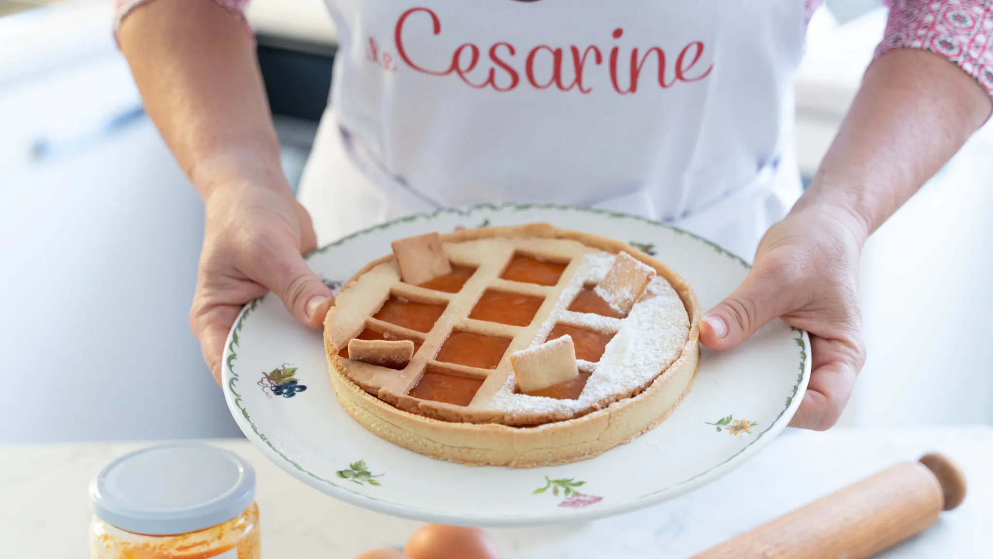Apricot Compote and Cardamom Tart