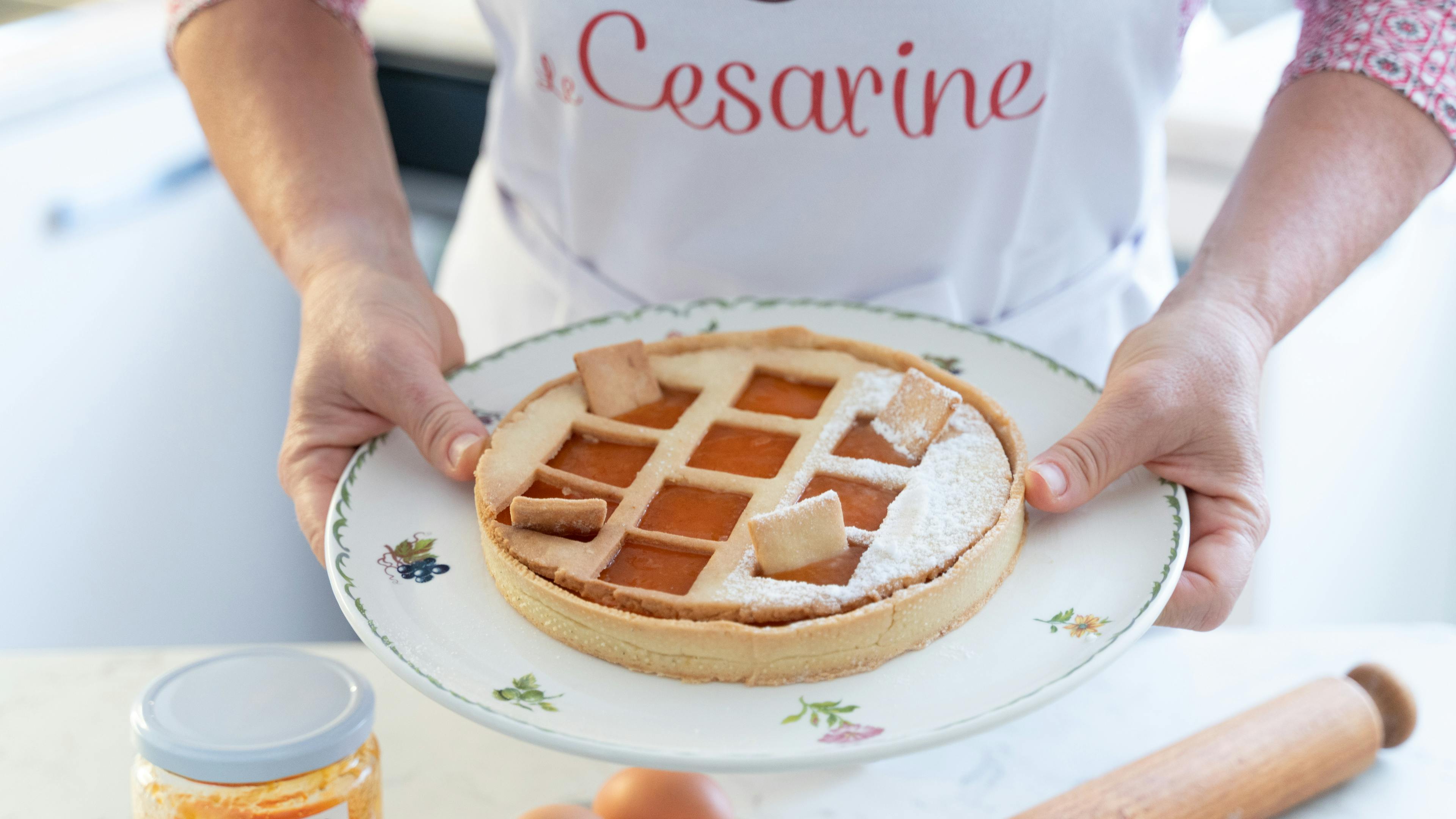 Apricot Compote and Cardamom Tart
