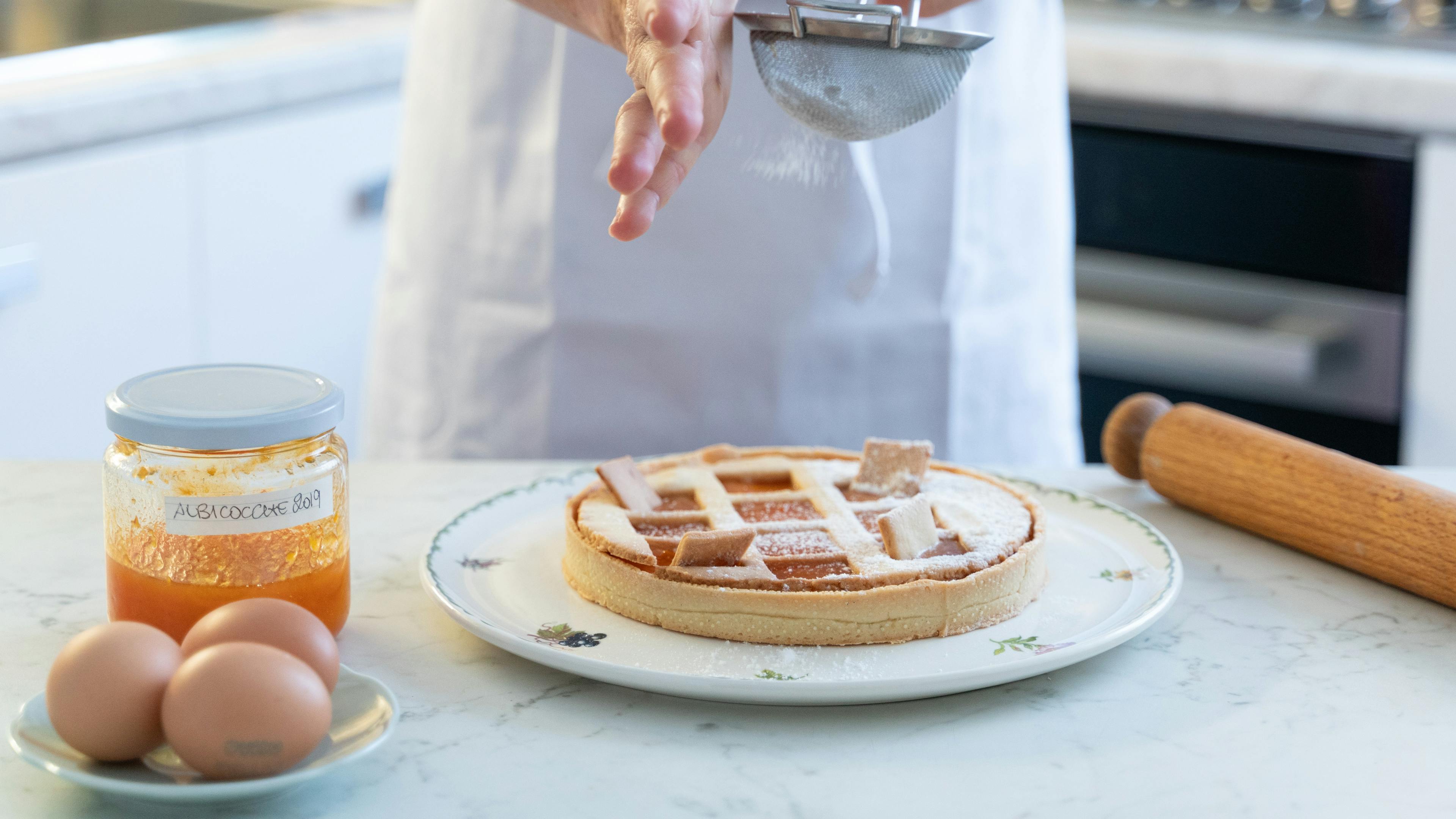 Apricot Compote and Cardamom Tart