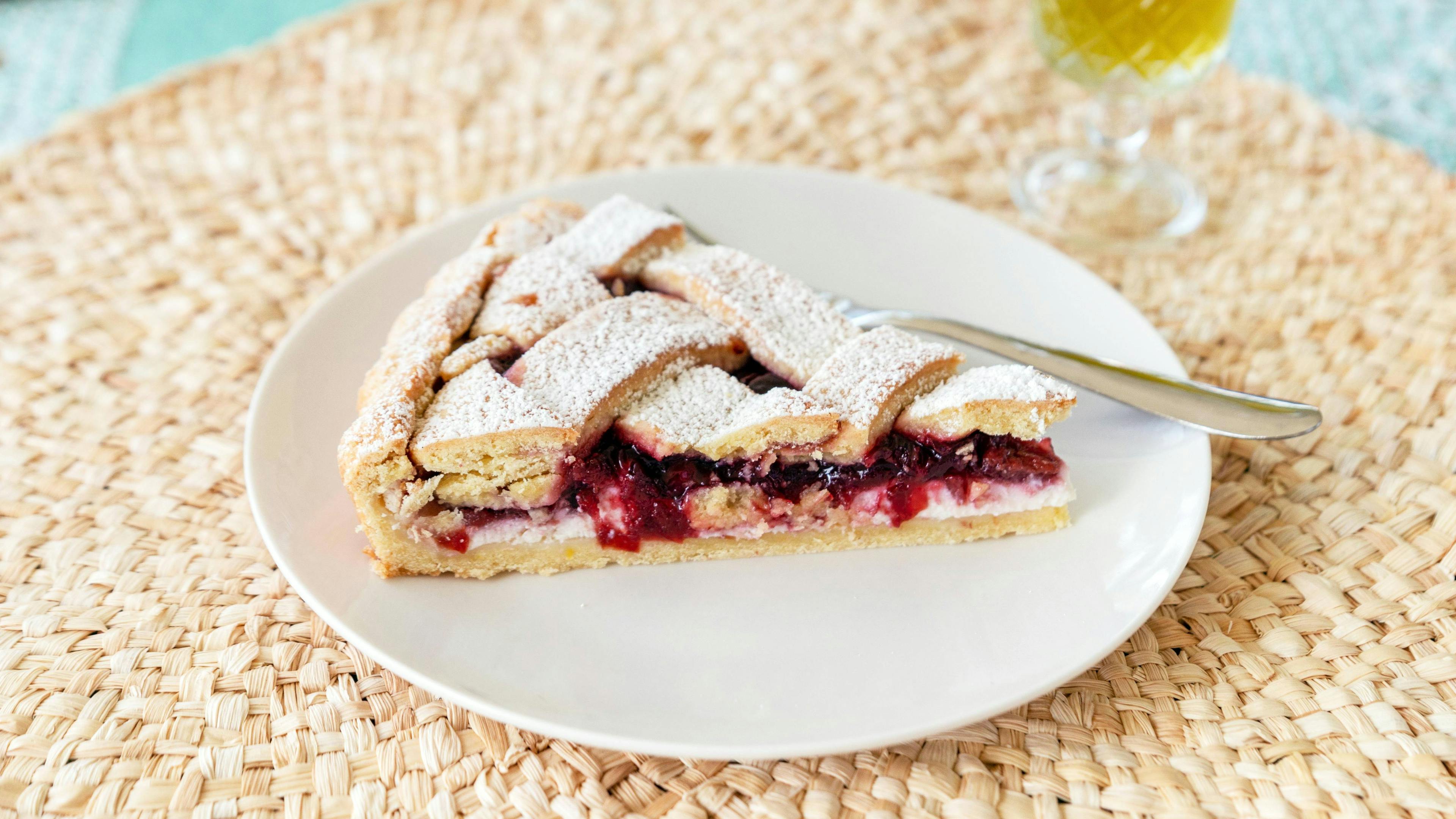 Ricotta and sour cherry tart