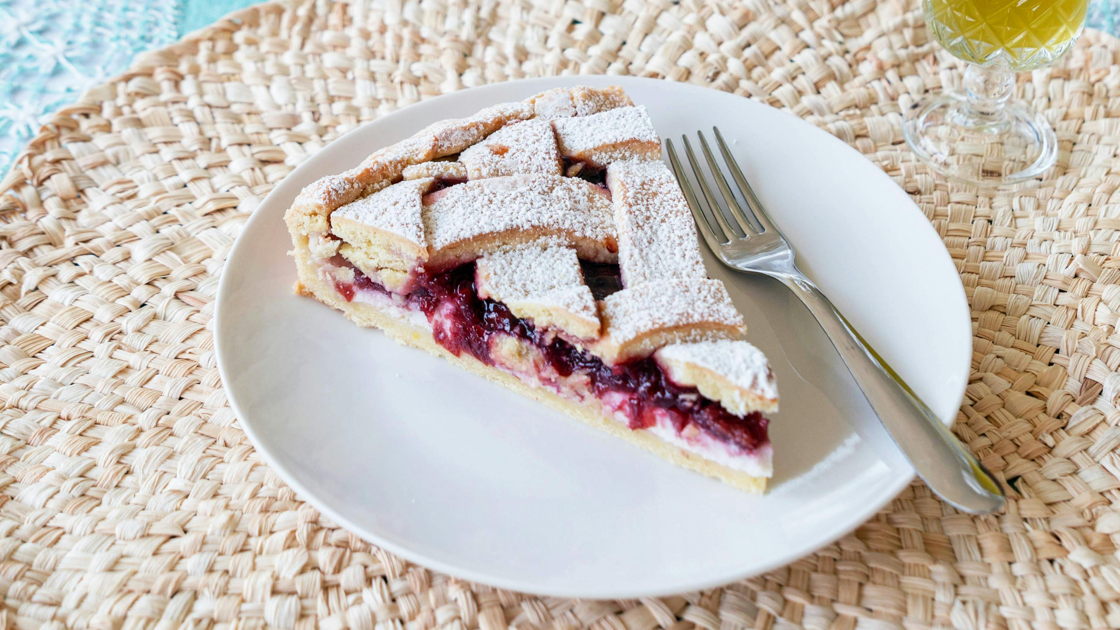 Ricotta and sour cherry tart