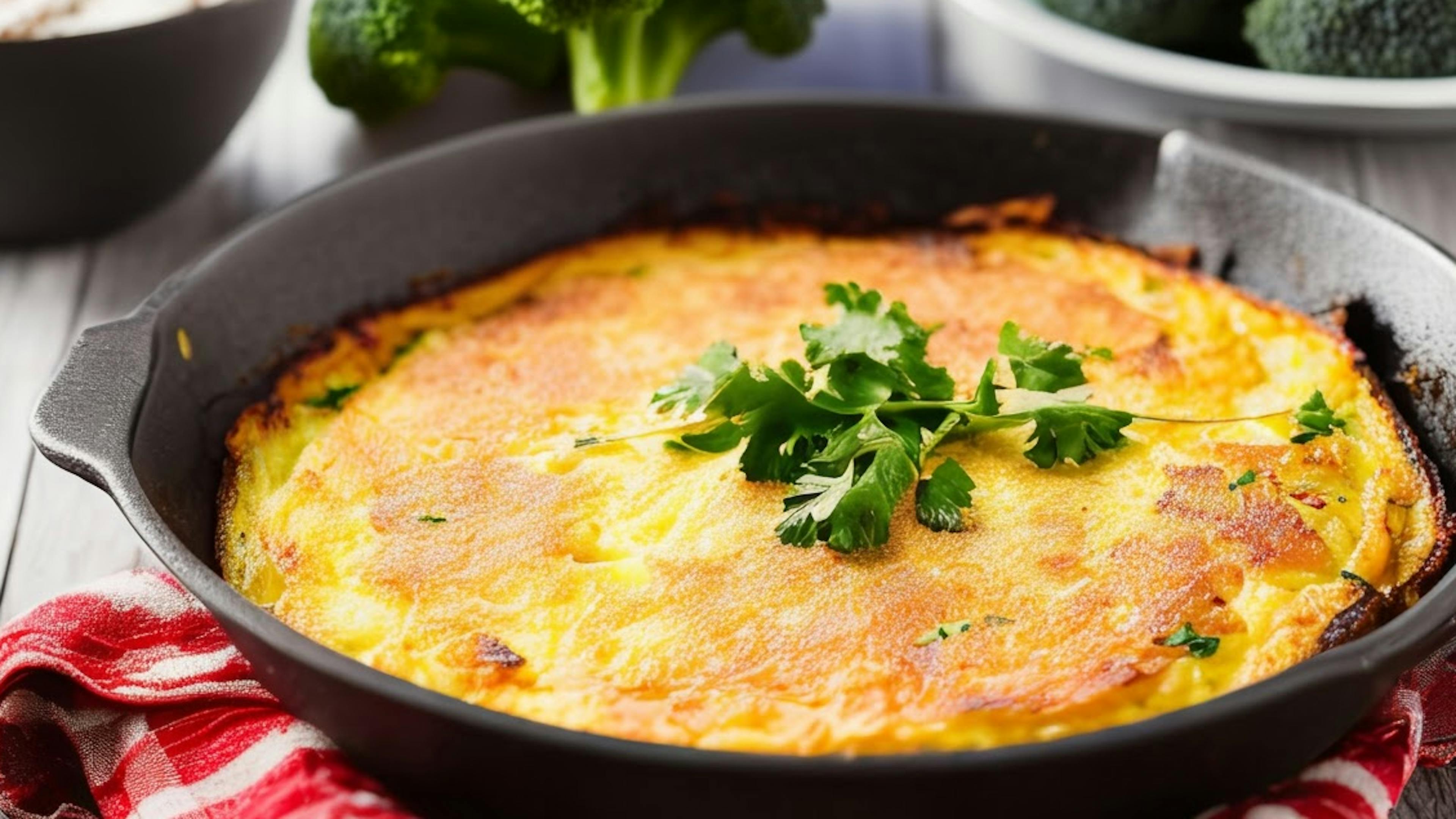 Frittata di pane e gambi di broccoli