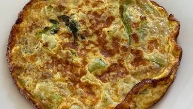 Rustic Bread Frittata with Broccoli stalks