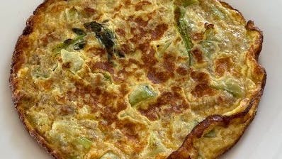 Rustic Bread Frittata with Broccoli stalks
