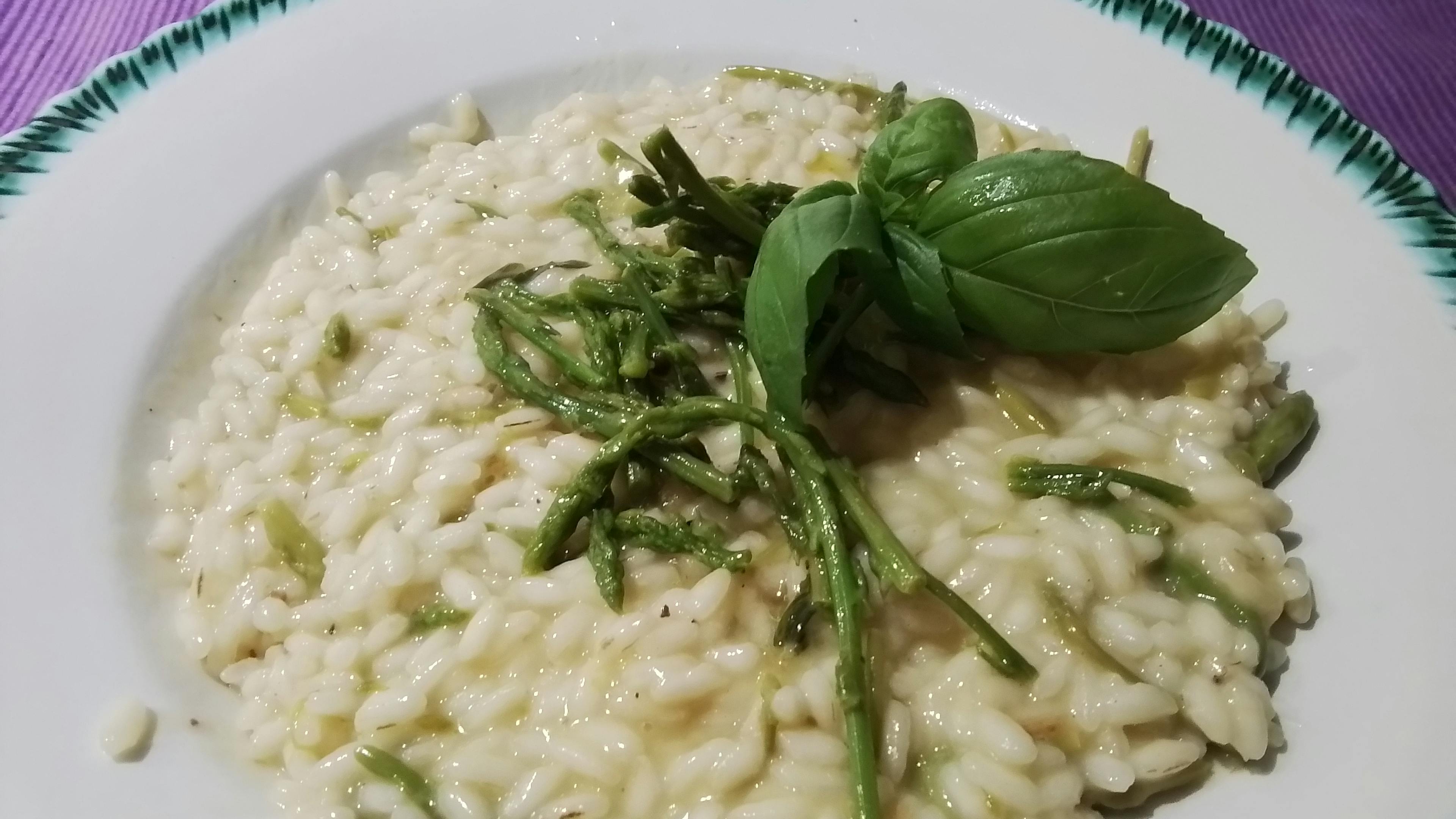 Wild asparagus risotto with spring herbs