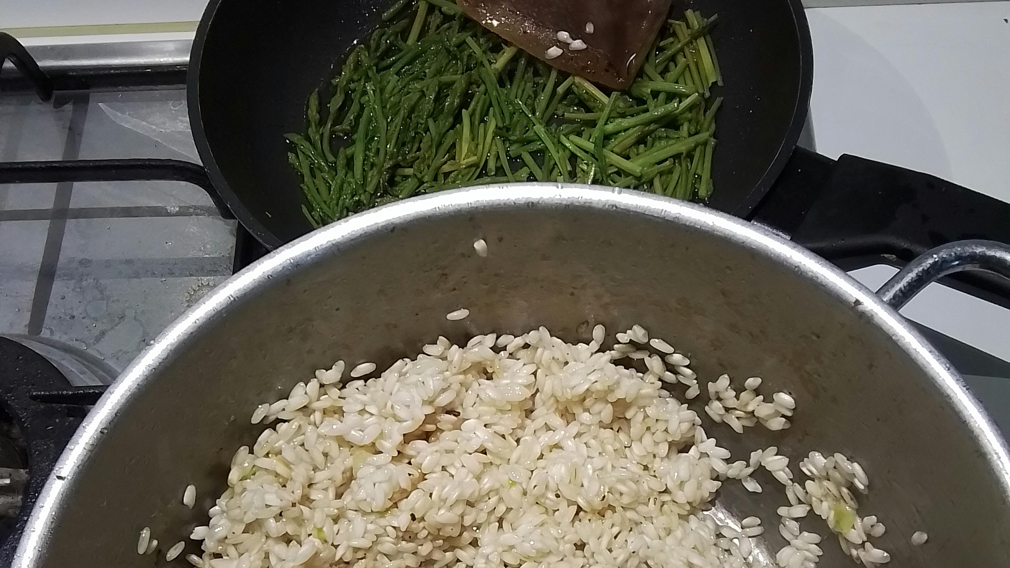 Wild asparagus risotto with spring herbs