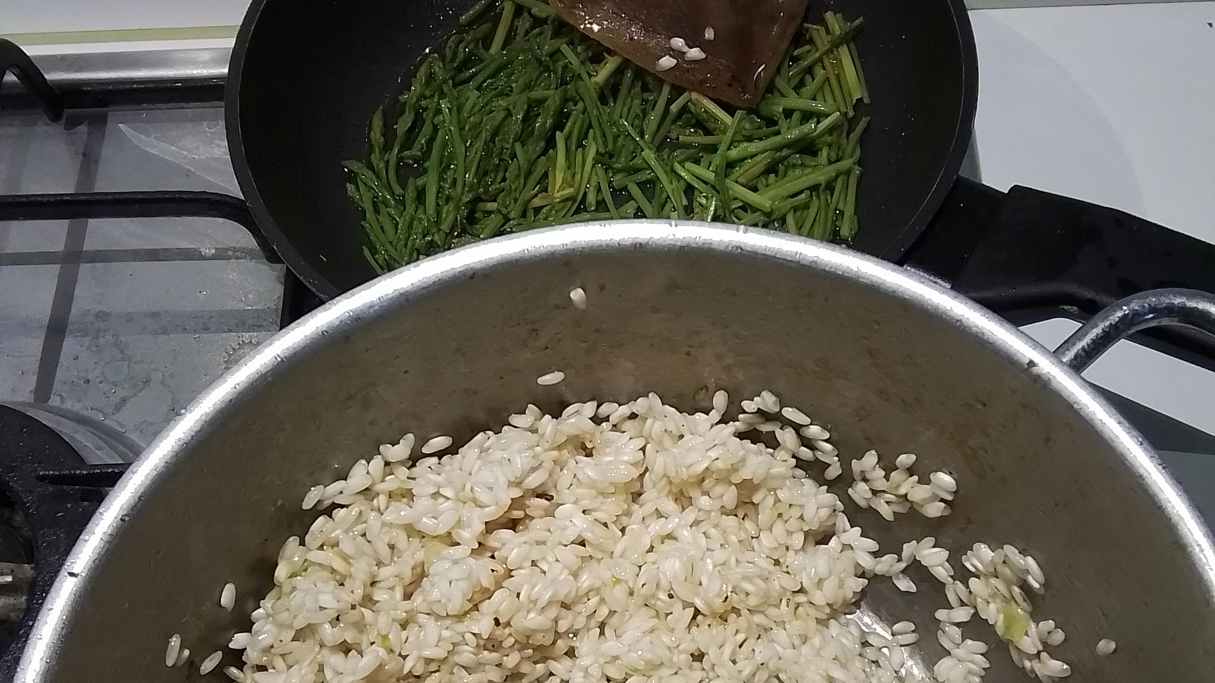 Wild asparagus risotto with spring herbs