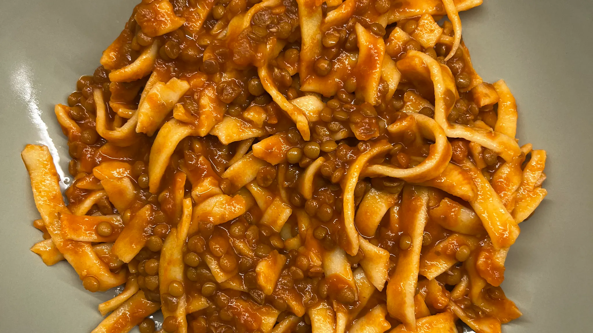Tagliatelle with lentil ragù