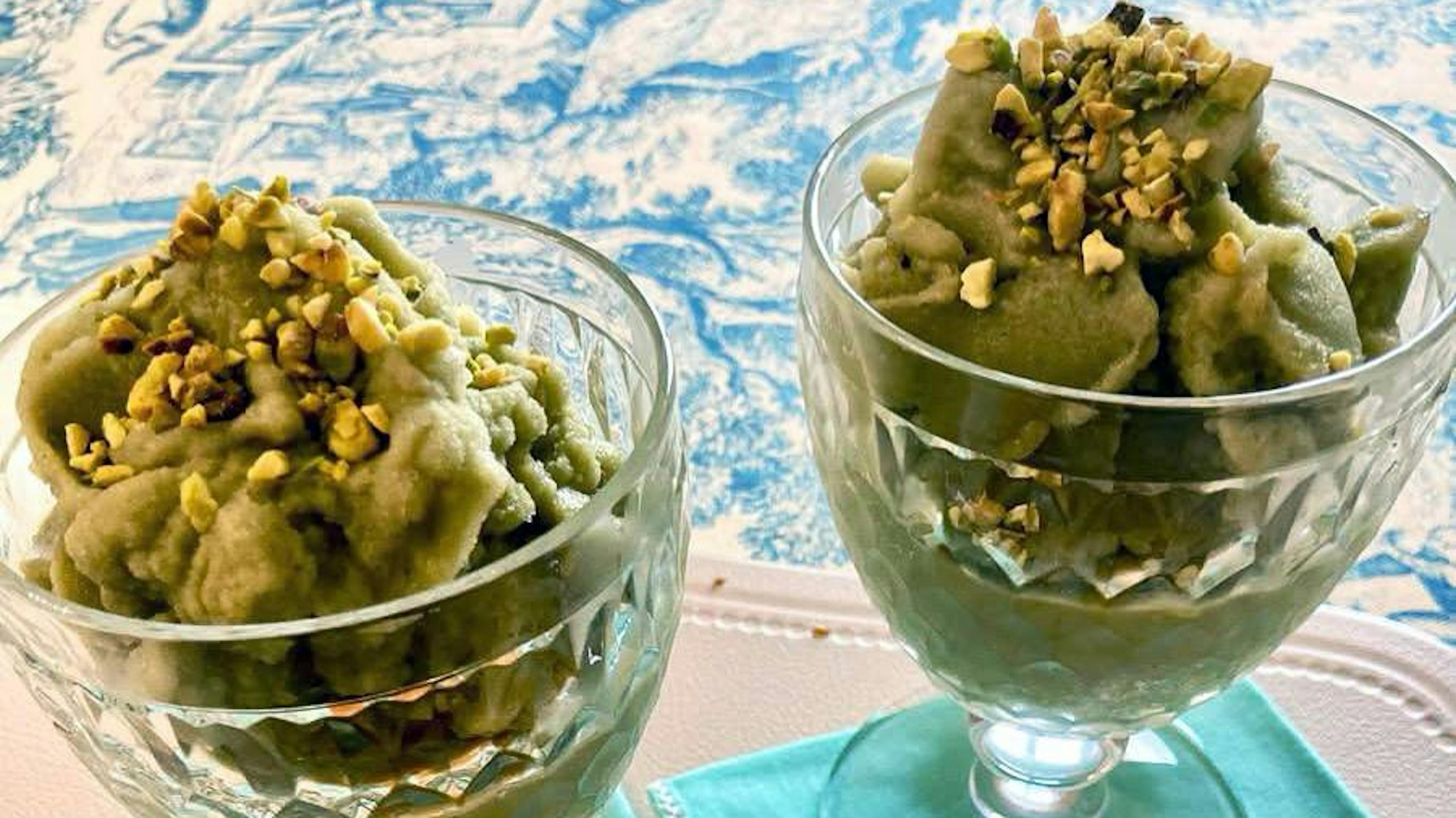 Granita al pistacchio in coppette
