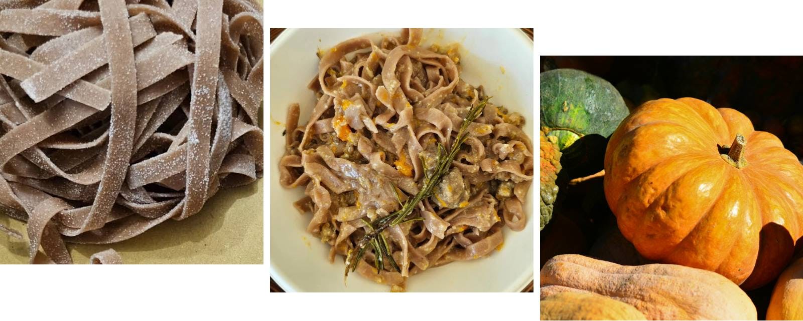 Tagliatelle di castagne con zucca