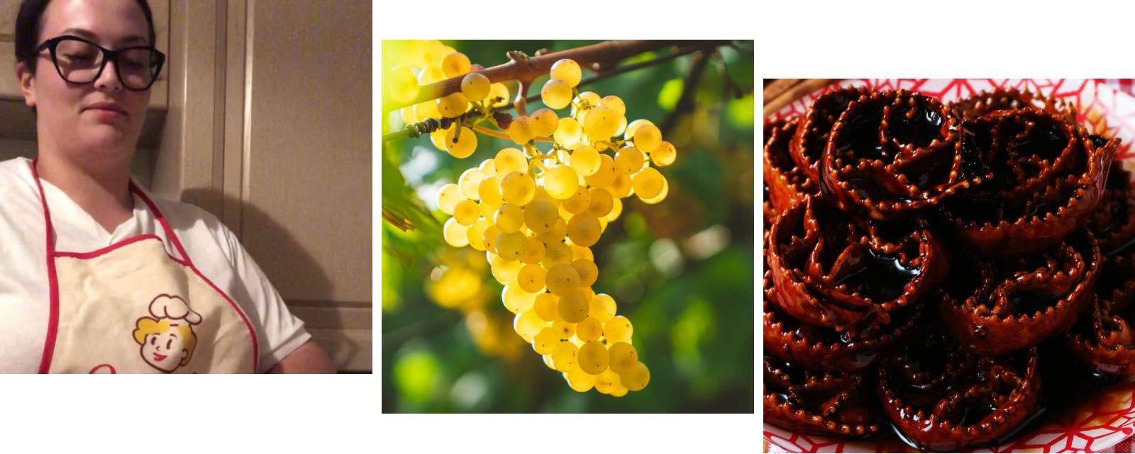 Cesarina Rossella, Grappolo d'uva, cartellate con vincotto