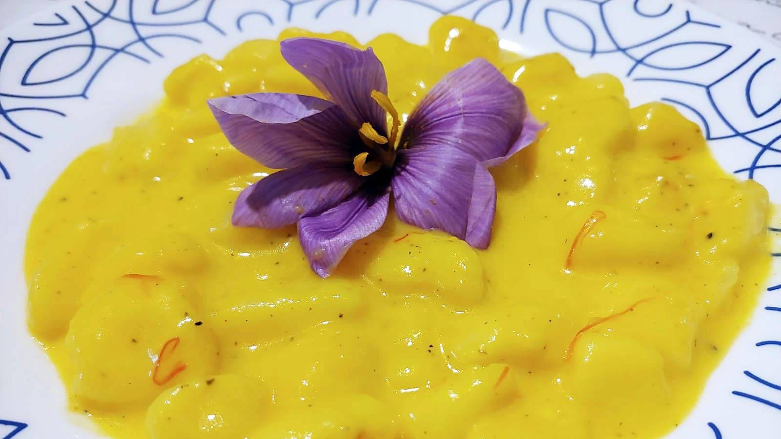 Potato Gnocchi with Parmesan Fondue and Val d’Orcia Saffron