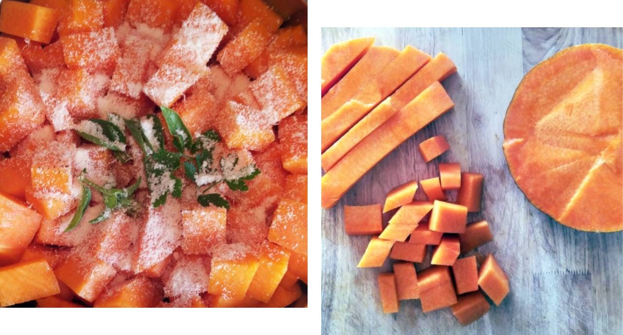 diced pumpkin