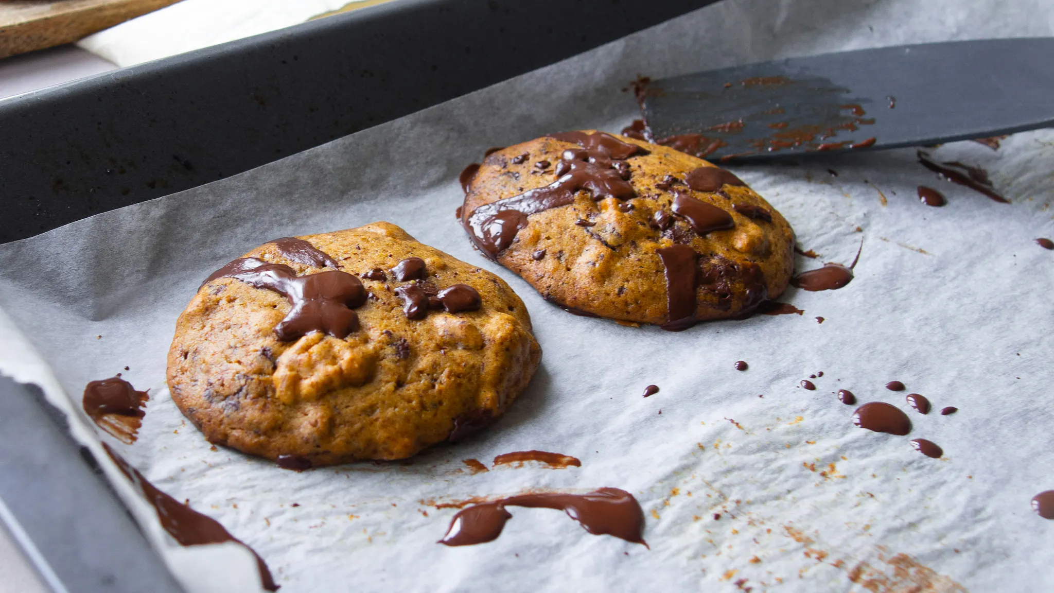 Pumpkin and chocolate cookies with a hint of cinnamon, Halloween