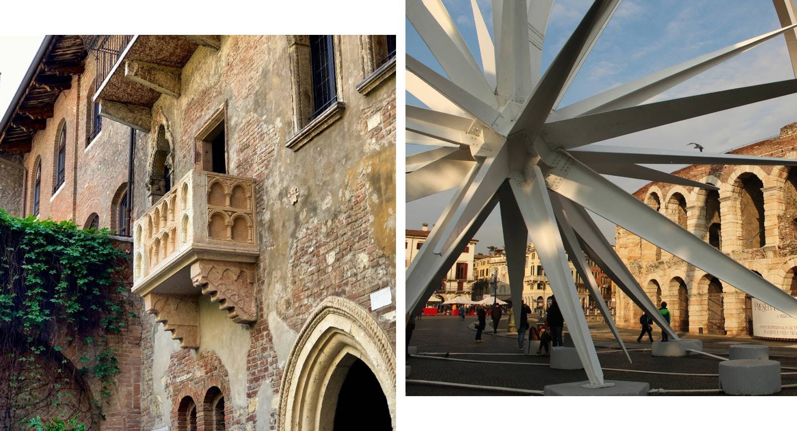 Verona, balcone di Giulietta, Stella cometa presso l'Arena di Verona
