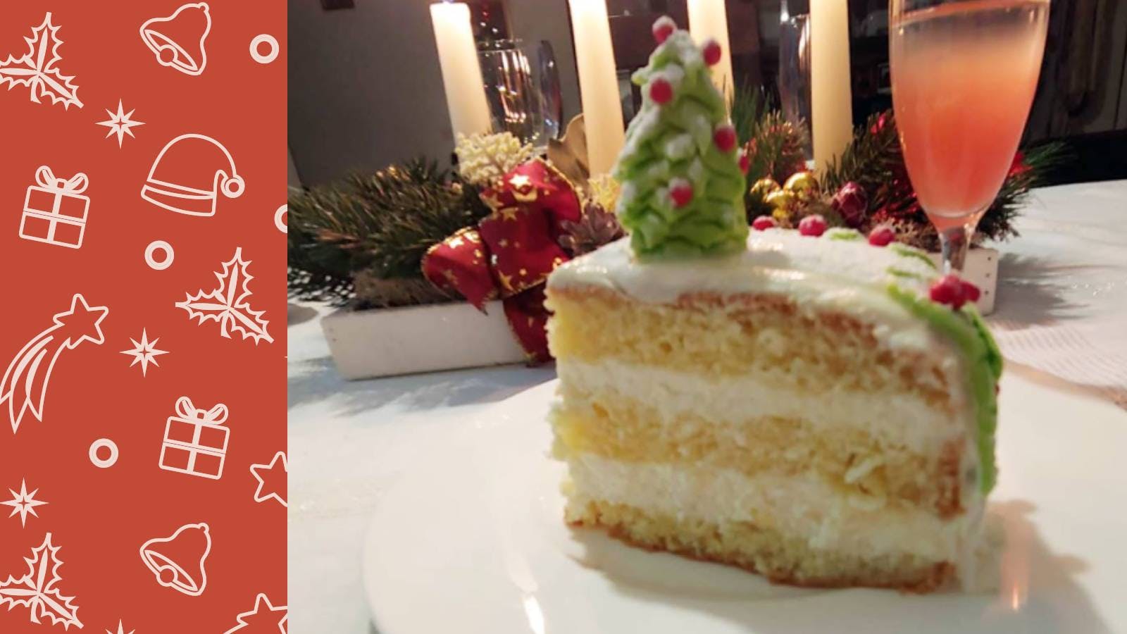 Christmas Cake Filled with Diplomatic Cream