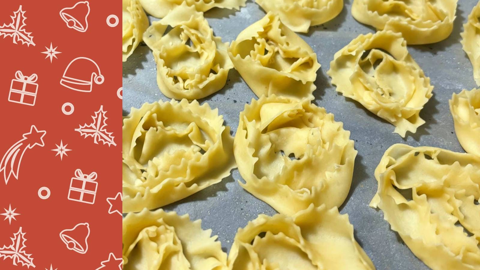 Cartellate on a baking tray by Cesarina Stefania