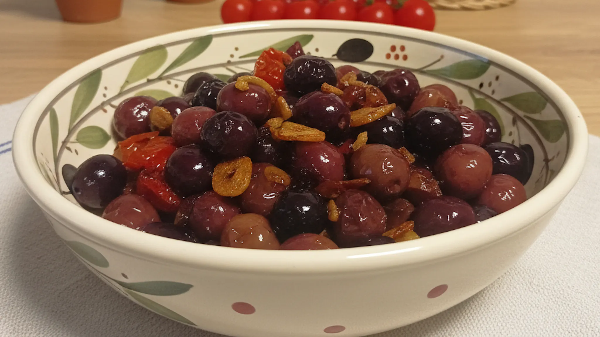 gebratene Nolche-Oliven