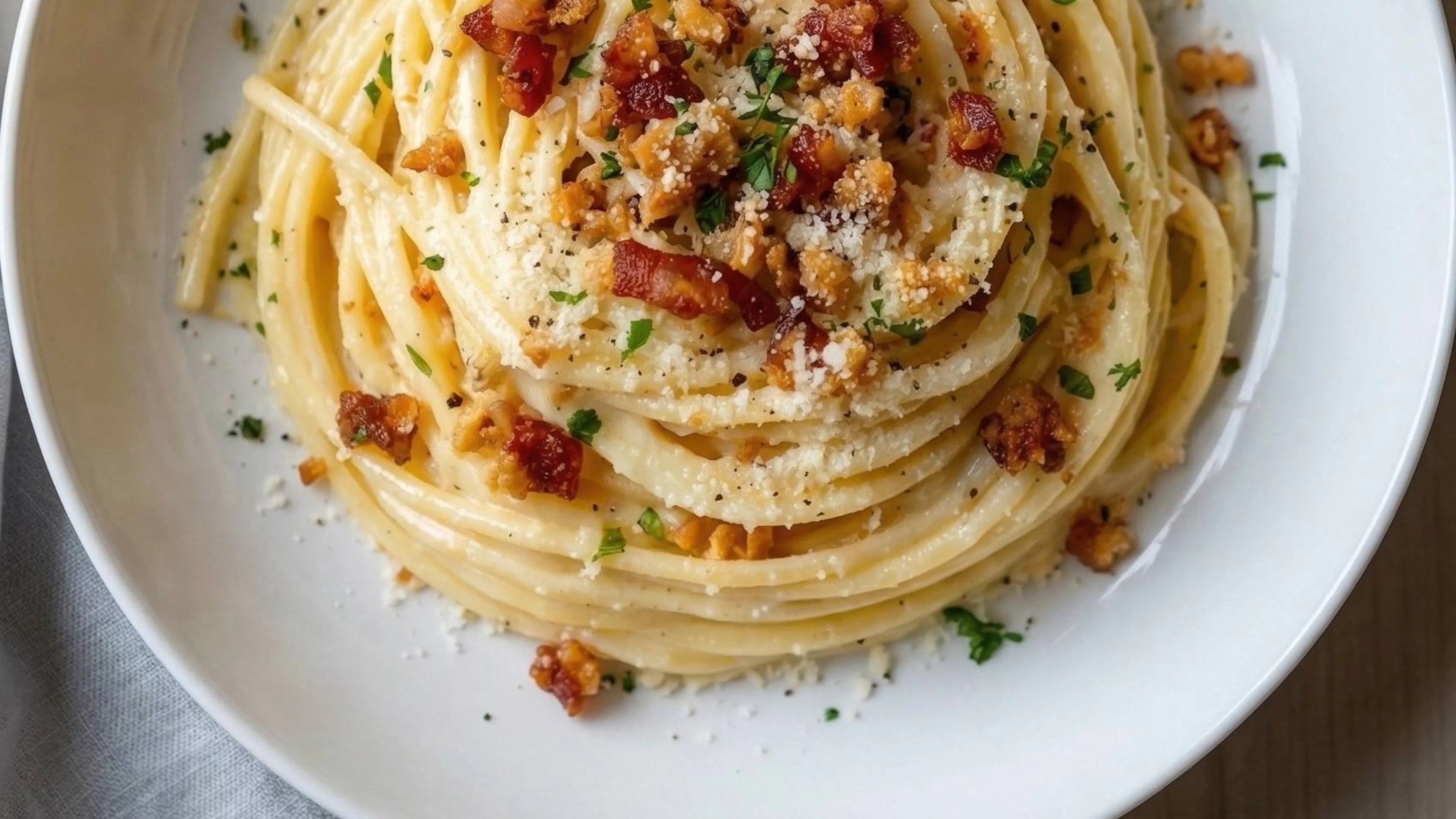 Vegan Carbonara: Crispy tofu and velvety cream for a surprising version of Italy's most beloved dish