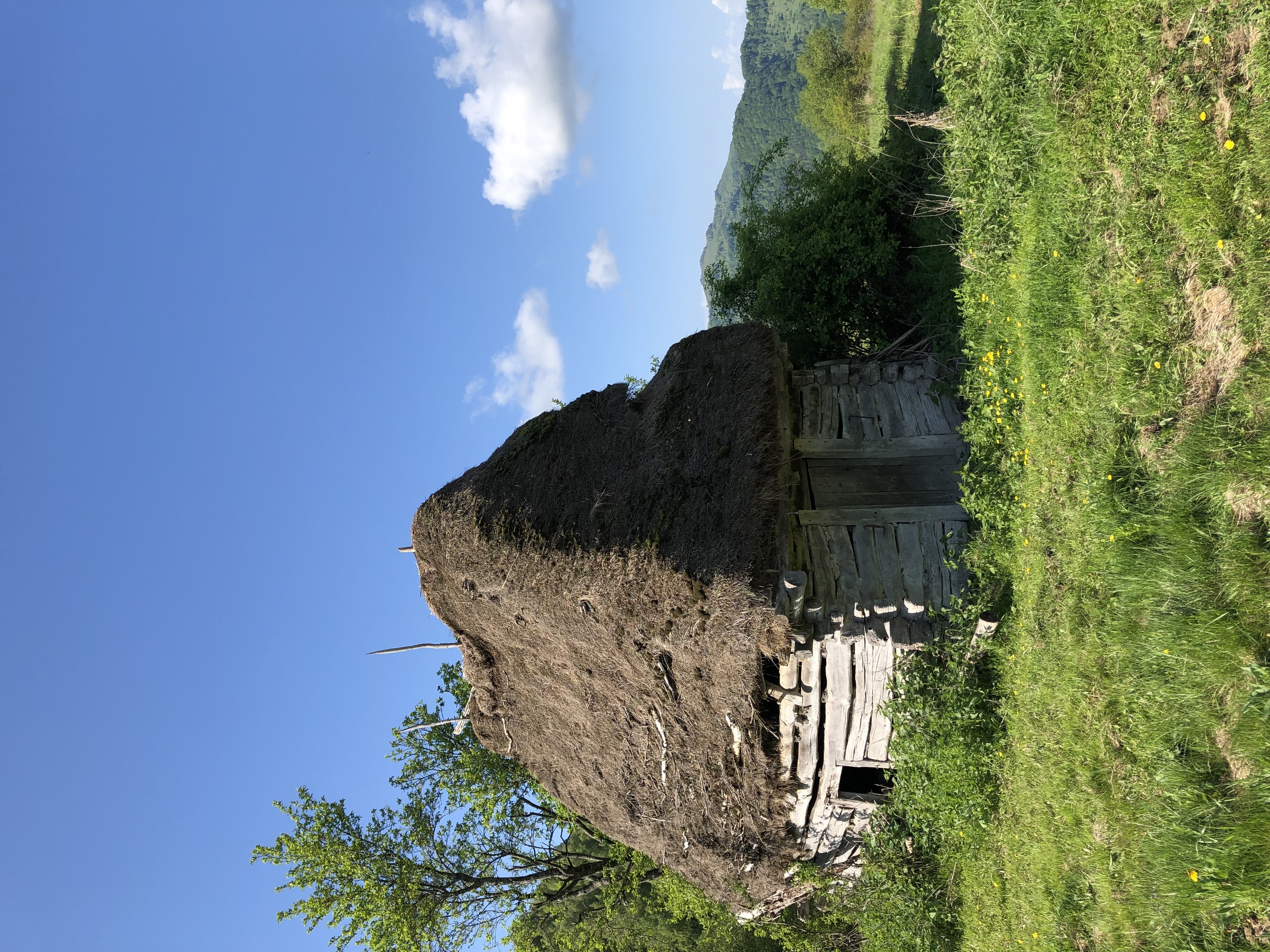 Grajd cu acoperiș din paie