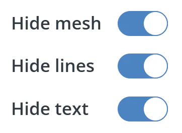 The three BIM/CAD Tiler with Database filtering options (hide mesh, hide lines, hide text) in the Cesium Ion dashboard "Add Data" menu