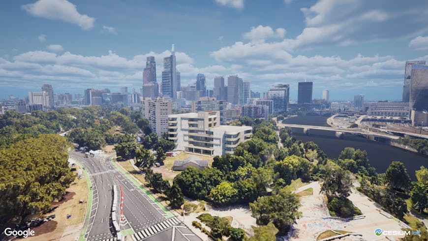 Philadelphia in Photorealistic 3D Tiles from Google Maps Platform