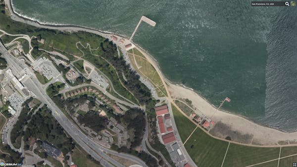 Satellite imagery of the San Francisco shoreline