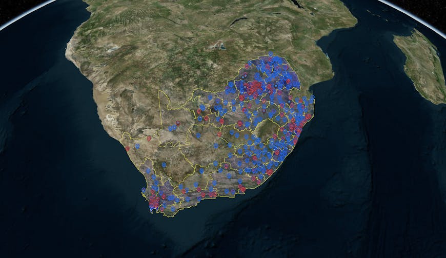 Healthcare facilities in South Africa visualized by Nompumelelo Mtsweni