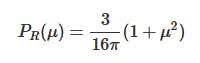 Phase function for Rayleigh scattering